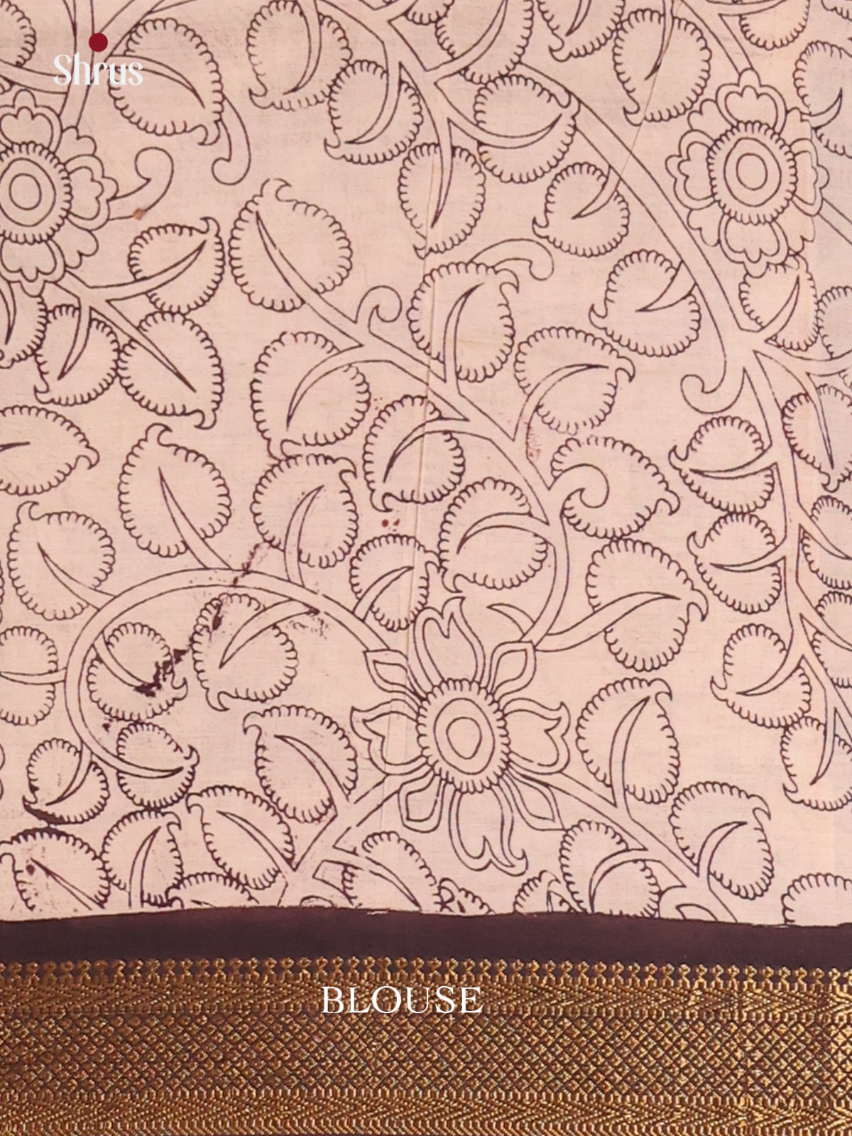 Maroon & White - chennur-kalamkari Saree - Shop on Shrus.com
