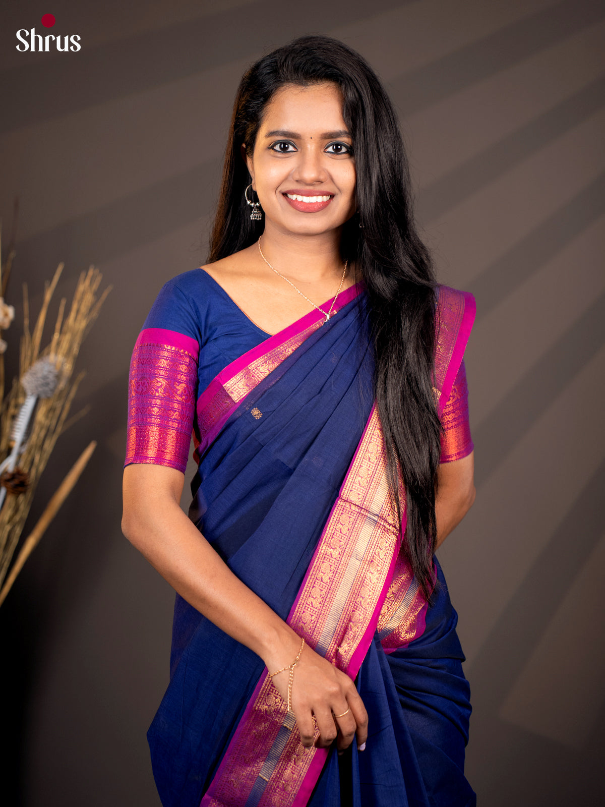Violet & Purple - Chettinad Cotton Saree - Shop on Shrus.com