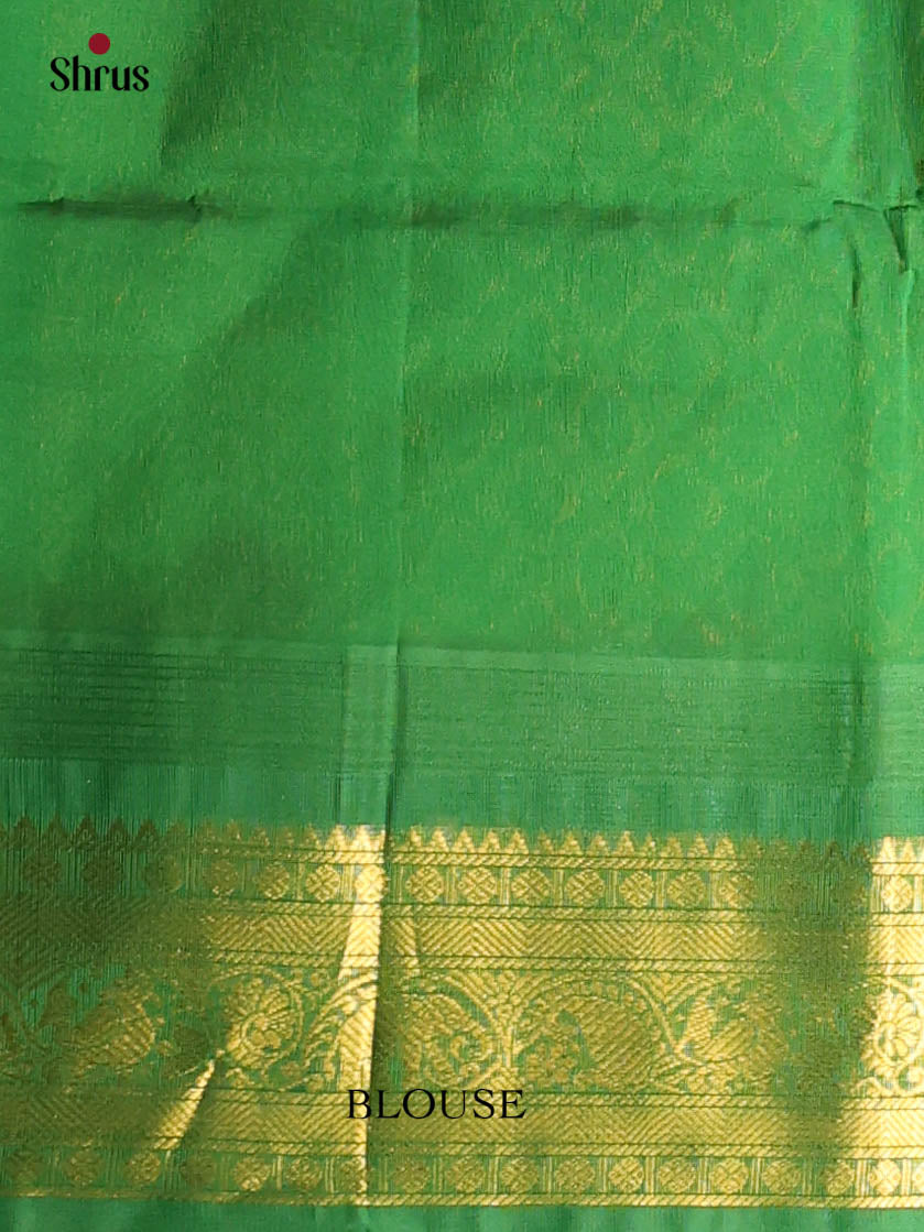 Pink & Green - Silk Cotton Saree - Shop on Shrus.com