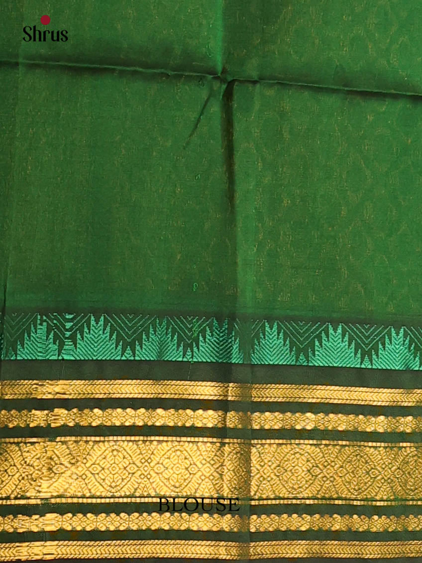 Yellow & Green - Silk Cotton Saree - Shop on Shrus.com