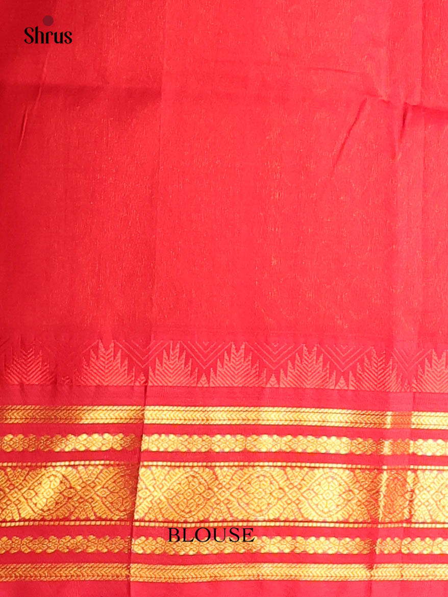 Yellow & Red - Silk Cotton Saree - Shop on Shrus.com