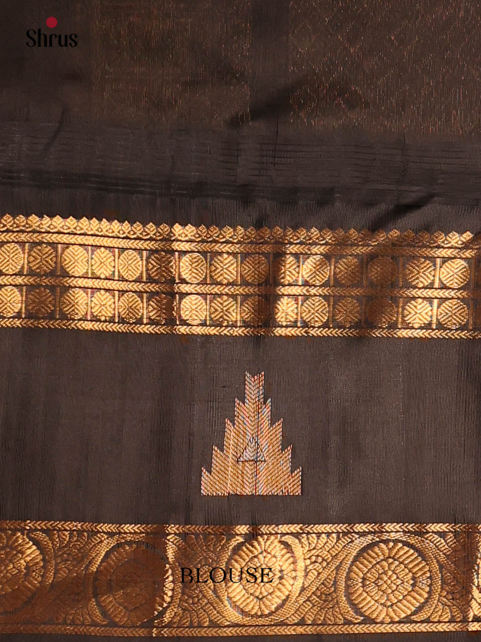 Beige & Brown- Silk Cotton Saree - Shop on Shrus.com