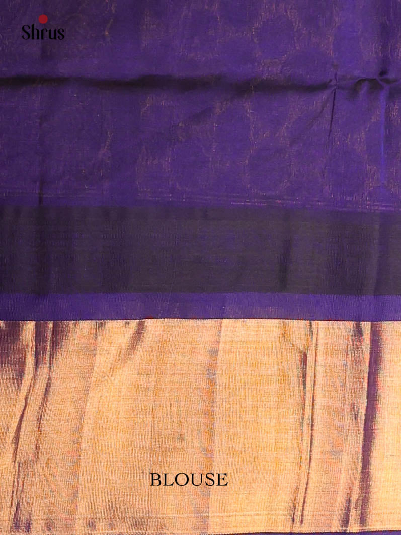 Pink & Blue - Silk Cotton Saree - Shop on Shrus.com