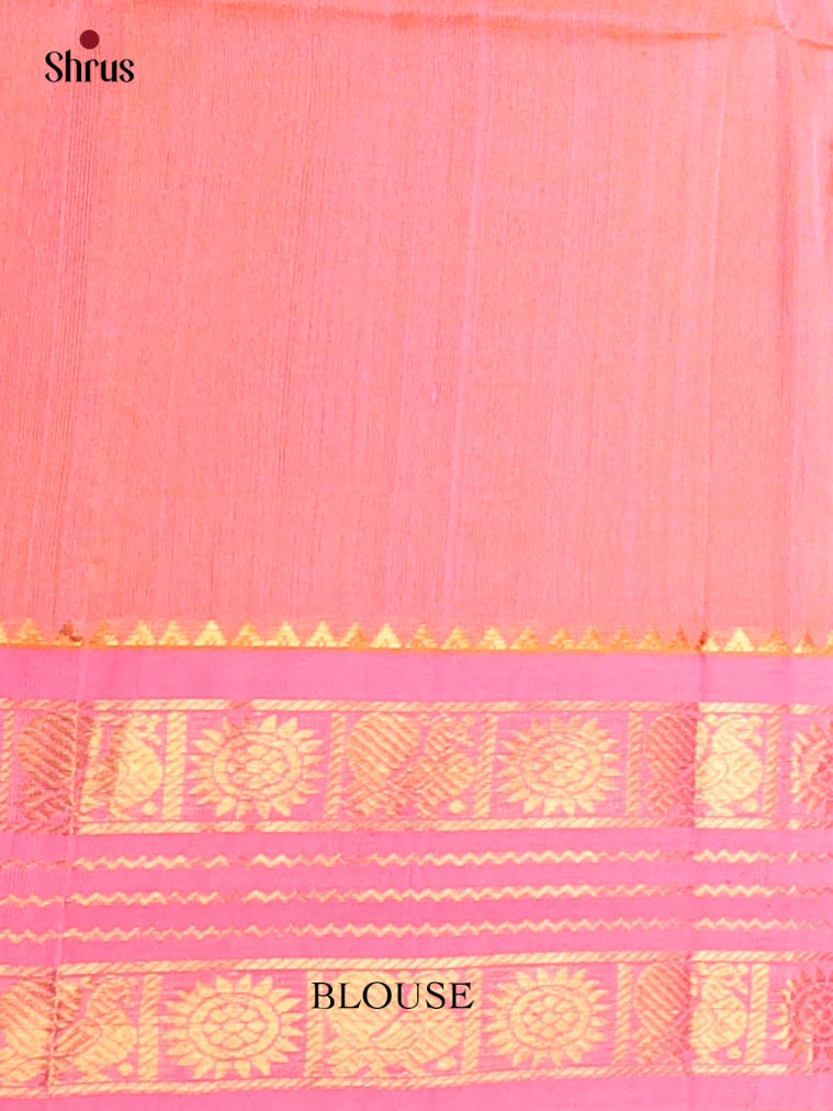 Ice Green & Peach - Silk Cotton Saree - Shop on Shrus.com