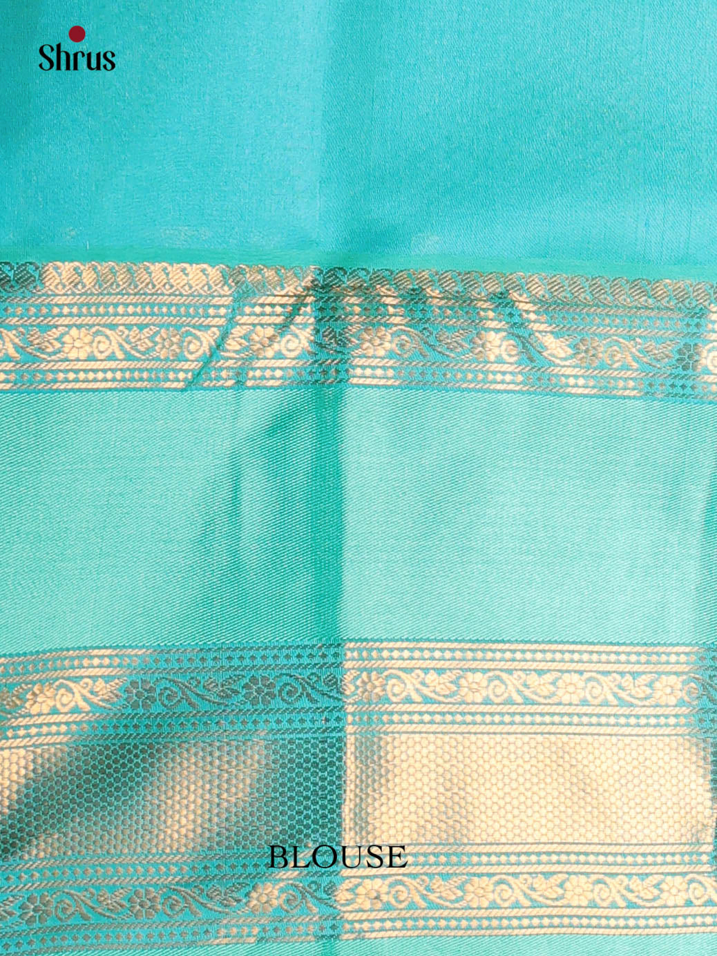 Blue & Teal - Silk Cotton Saree - Shop on Shrus.com