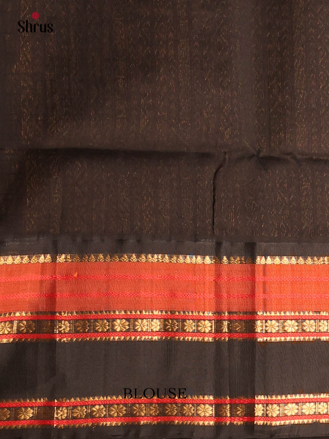 Beige & Black - Silk Cotton Saree - Shop on Shrus.com