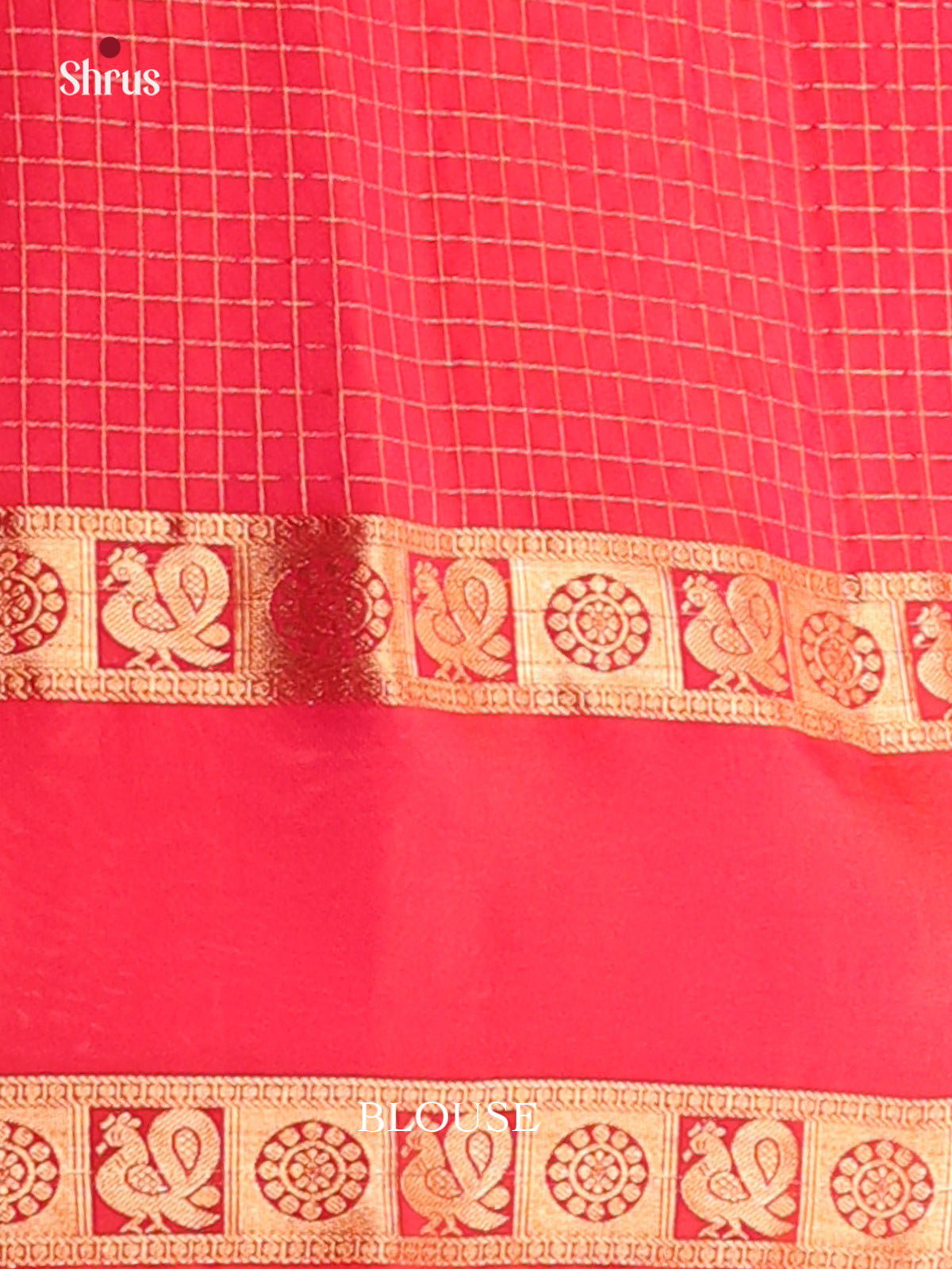 Dazzling Golden Yellow Soft Silk Saree with Checks & Vibrant Pink Rettapet Border-2