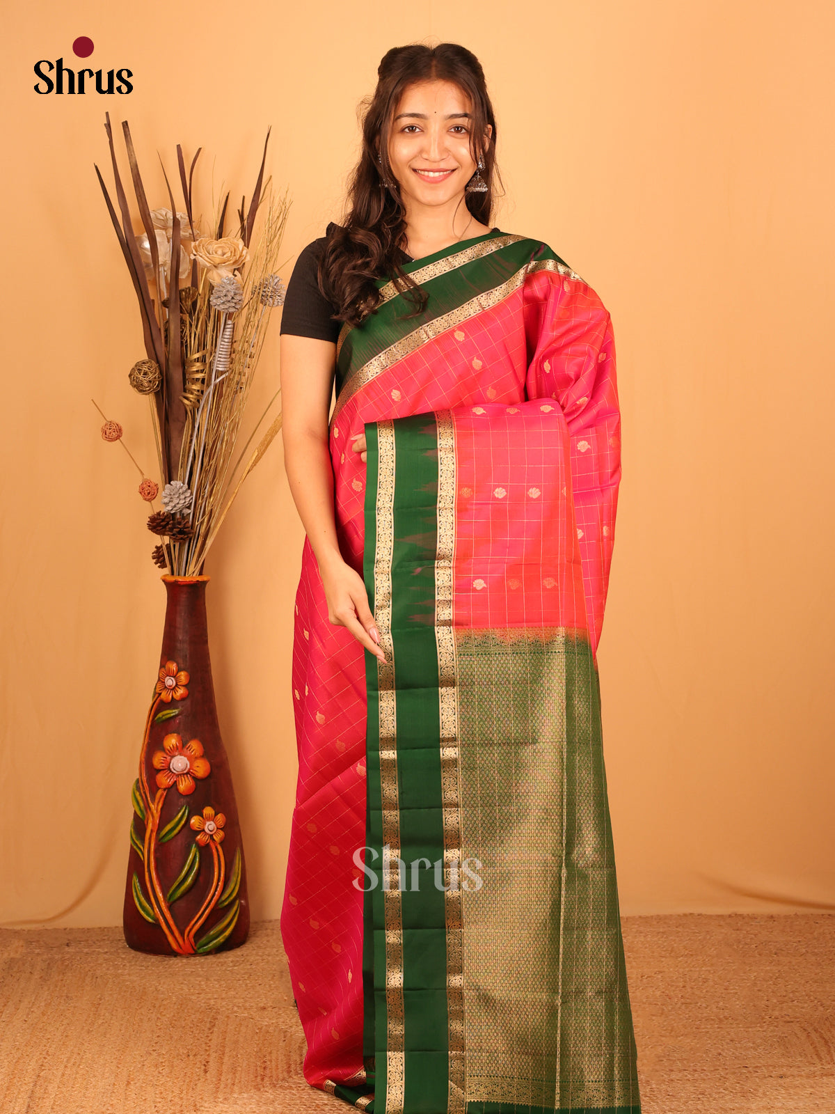 DBS10100 - Soft Silk Saree - Shop on Shrus.com