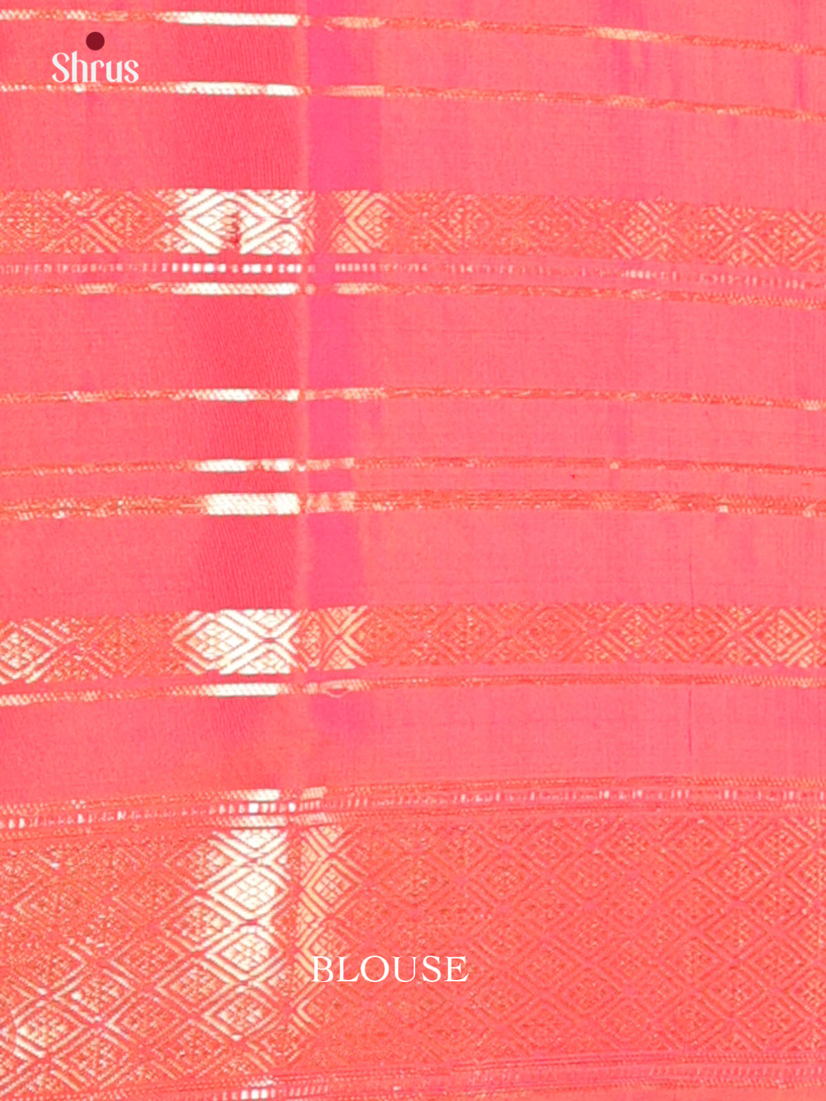 Vibrant Orangish Pink Soft Silk Saree with Self Zari Stripes Border & Brocade Pallu-2