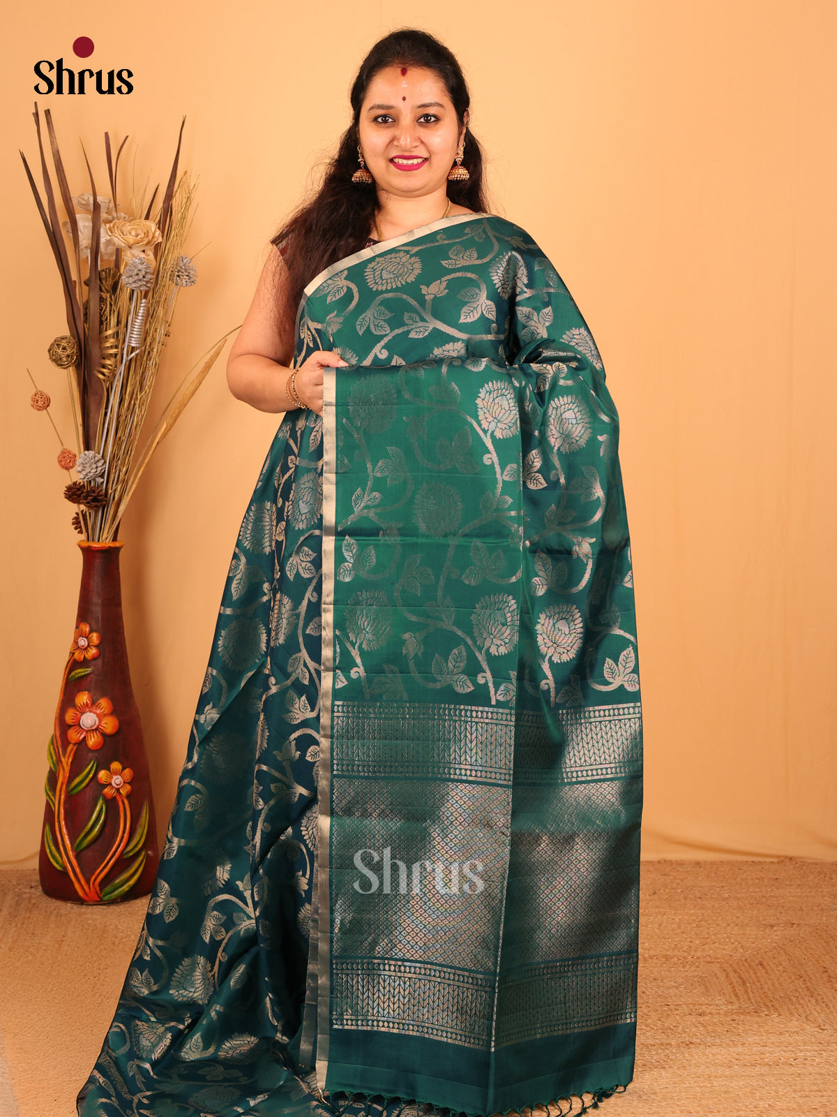Green (Single Tone) - Soft Silk Saree - DBS10170 - Shop on Shrus.com