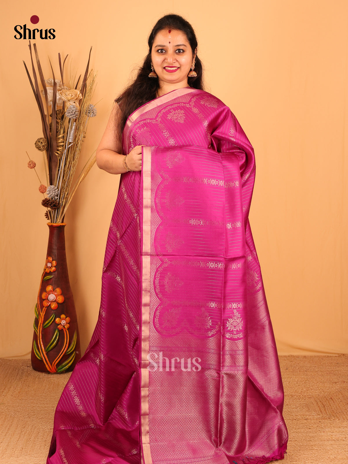 Majenta(single Tone) - Soft Silk Saree - Shop on Shrus.com