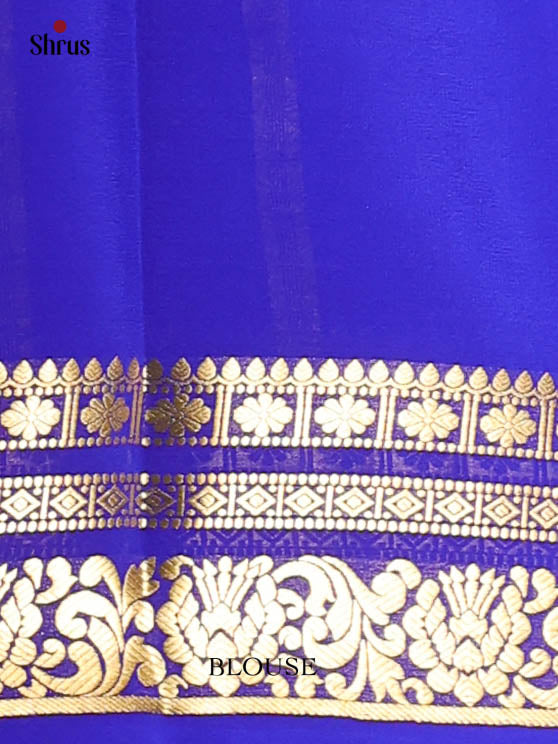 Lite Blue & Blue - Mysore Silk Saree-1