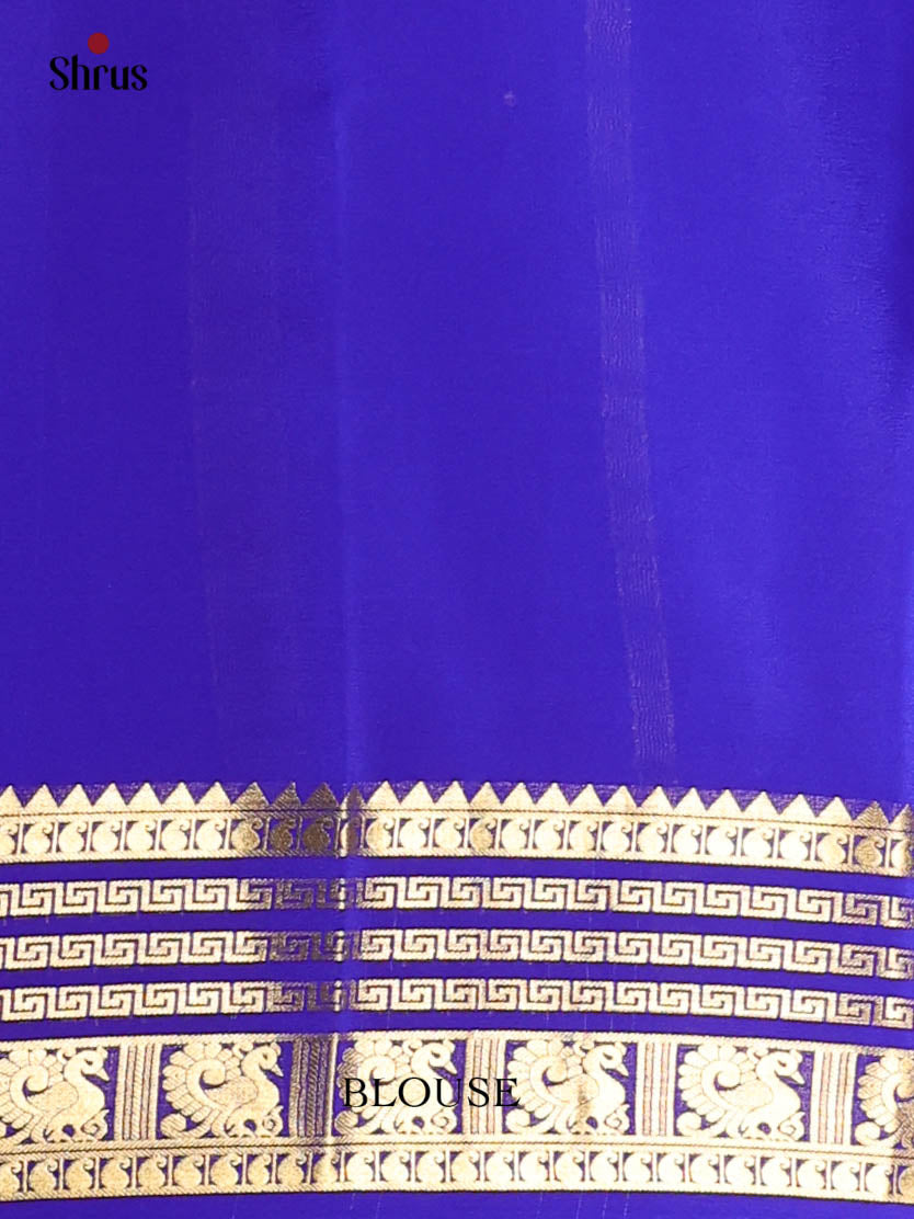 Teal & Blue- Mysore Silk Saree - Shop on Shrus.com