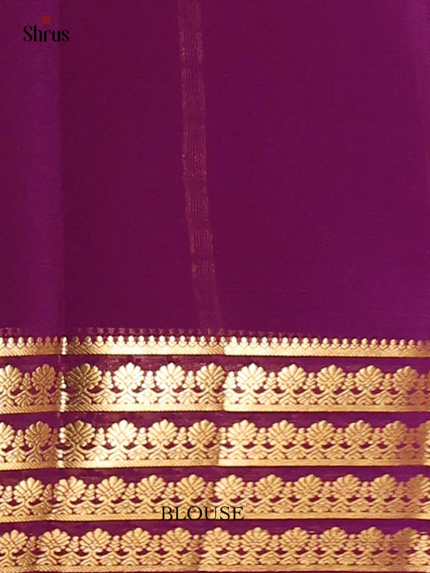 Lite Green & Purple - Mysore Silk Saree - Shop on Shrus.com