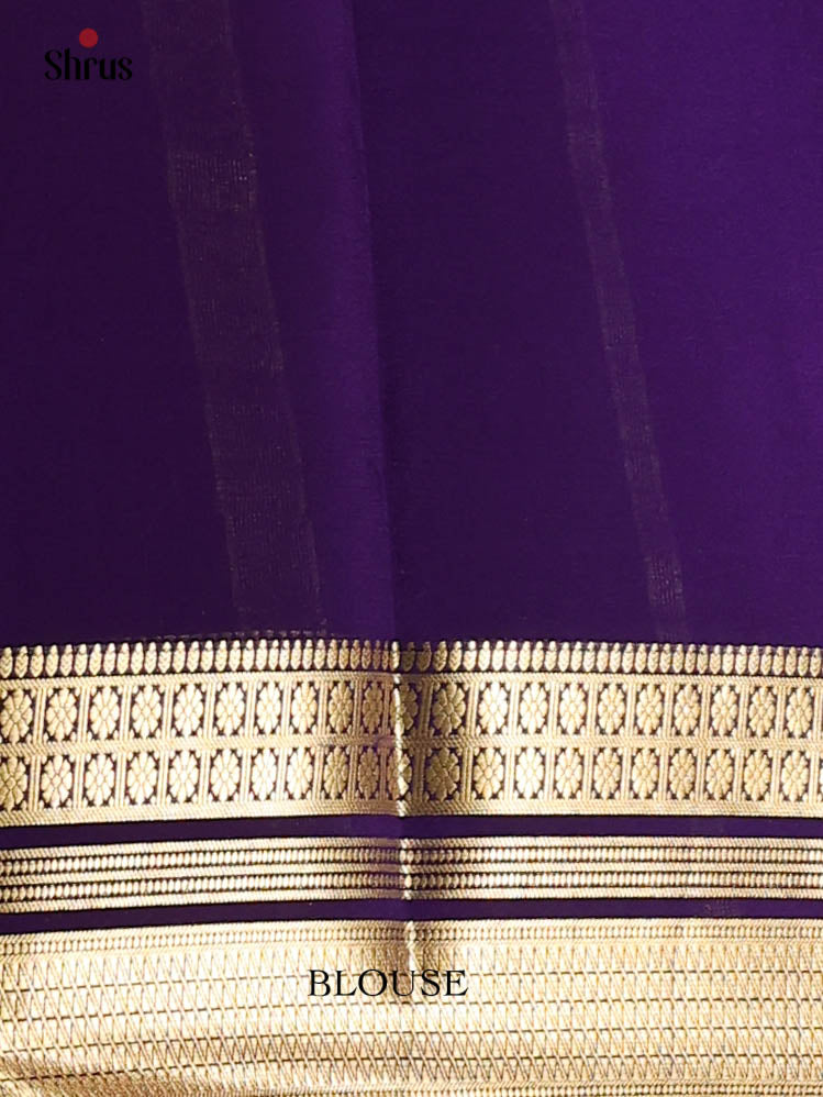 Pink & Violet - Mysore Silk Saree - Shop on Shrus.com