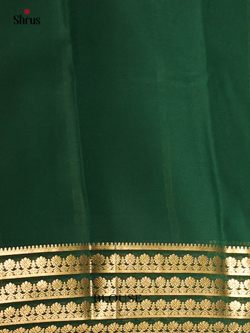 Maroon & Green- Mysore Silk Saree - Shop on Shrus.com