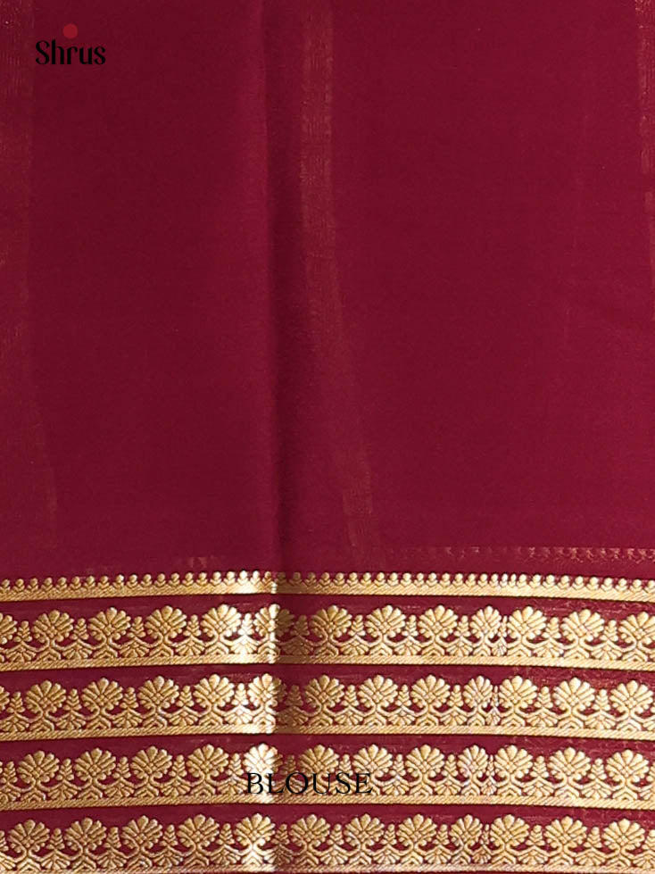 Pink & Maroon - Mysore Silk Saree - Shop on Shrus.com
