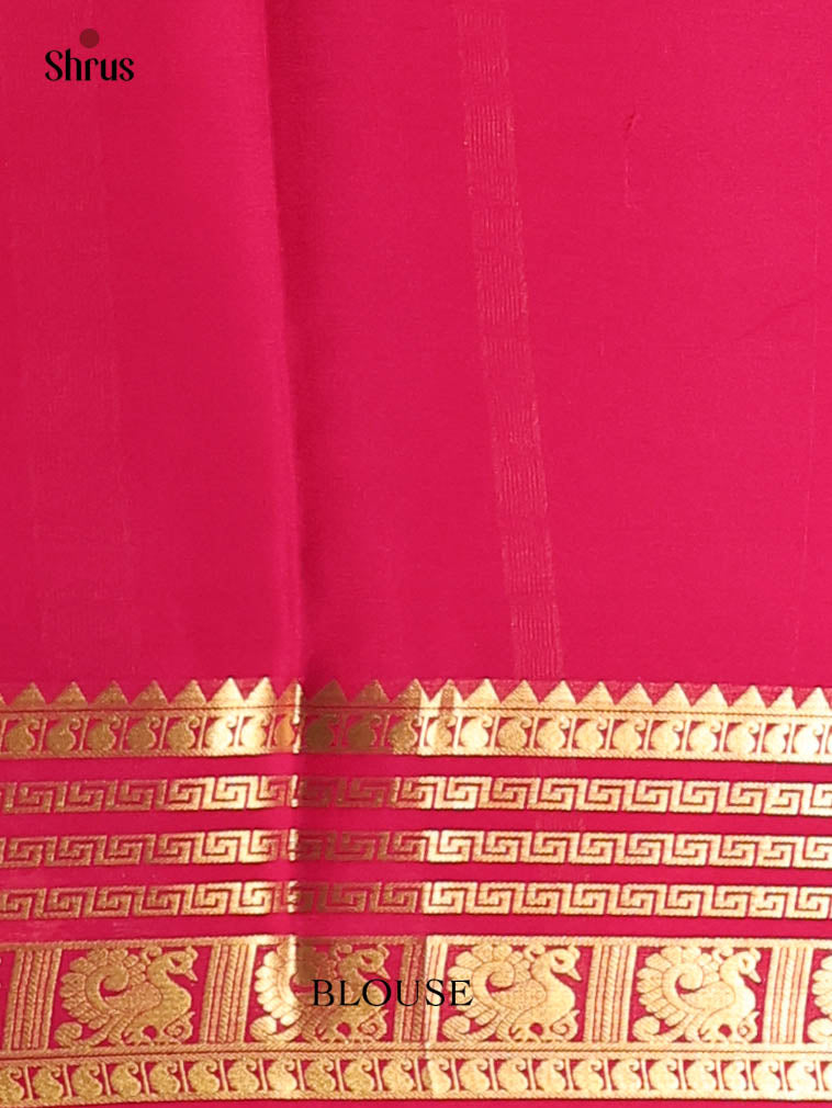Orange & Maroon - Mysore Silk Saree - Shop on Shrus.com