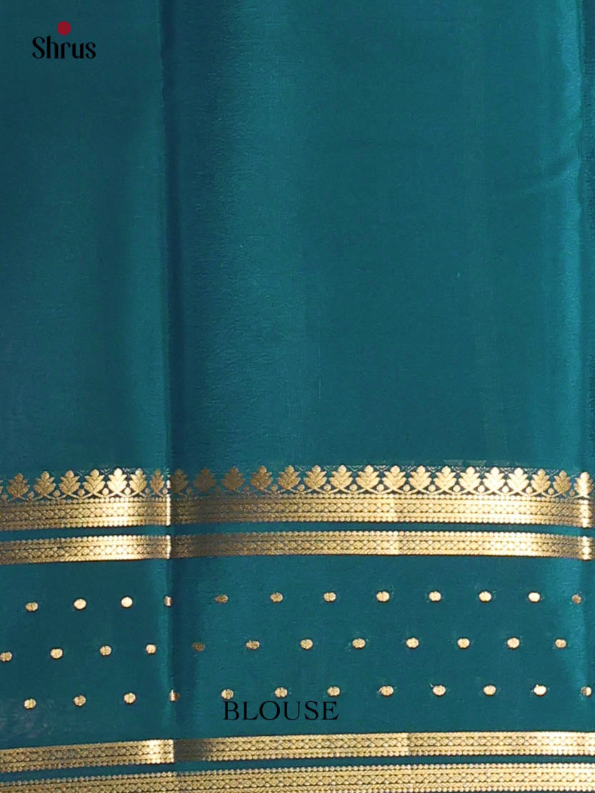 Lotus Pink & Green - Mysore Silk Saree - Shop on Shrus.com