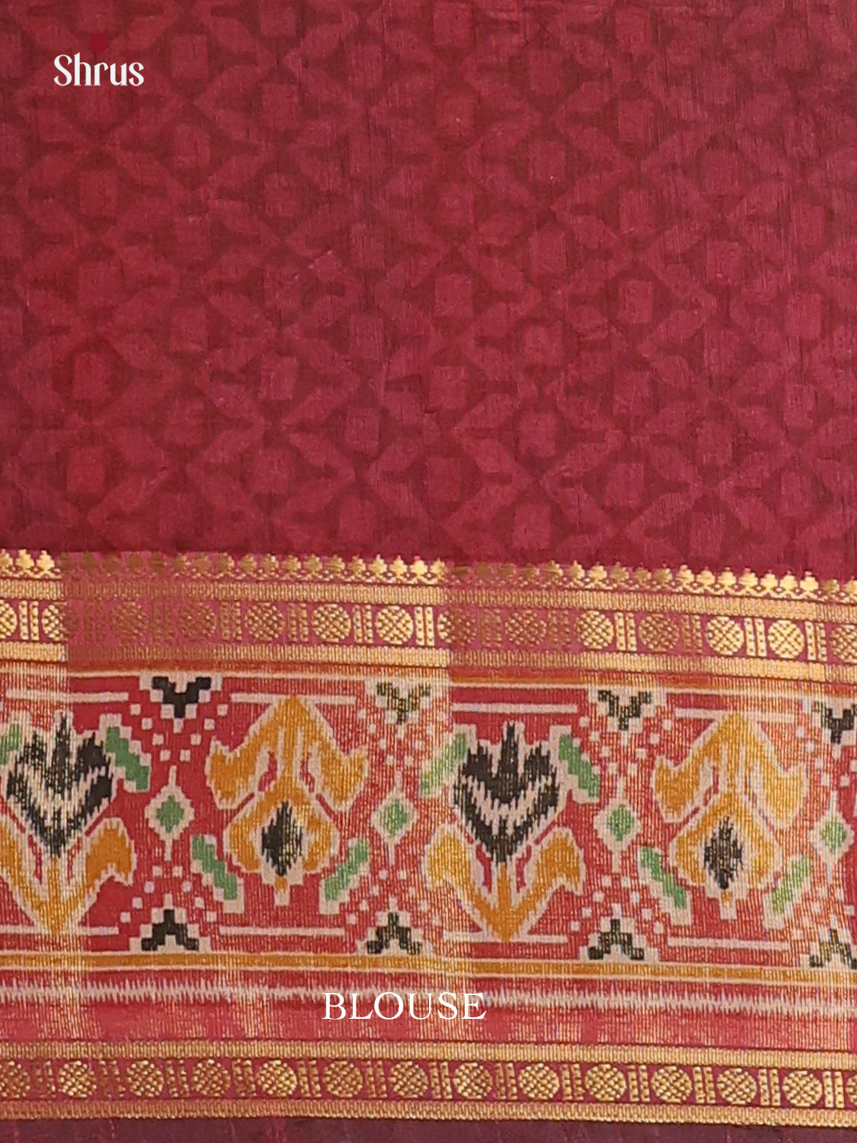 Black & Maroon- Semi Patola Saree - Shop on Shrus.com