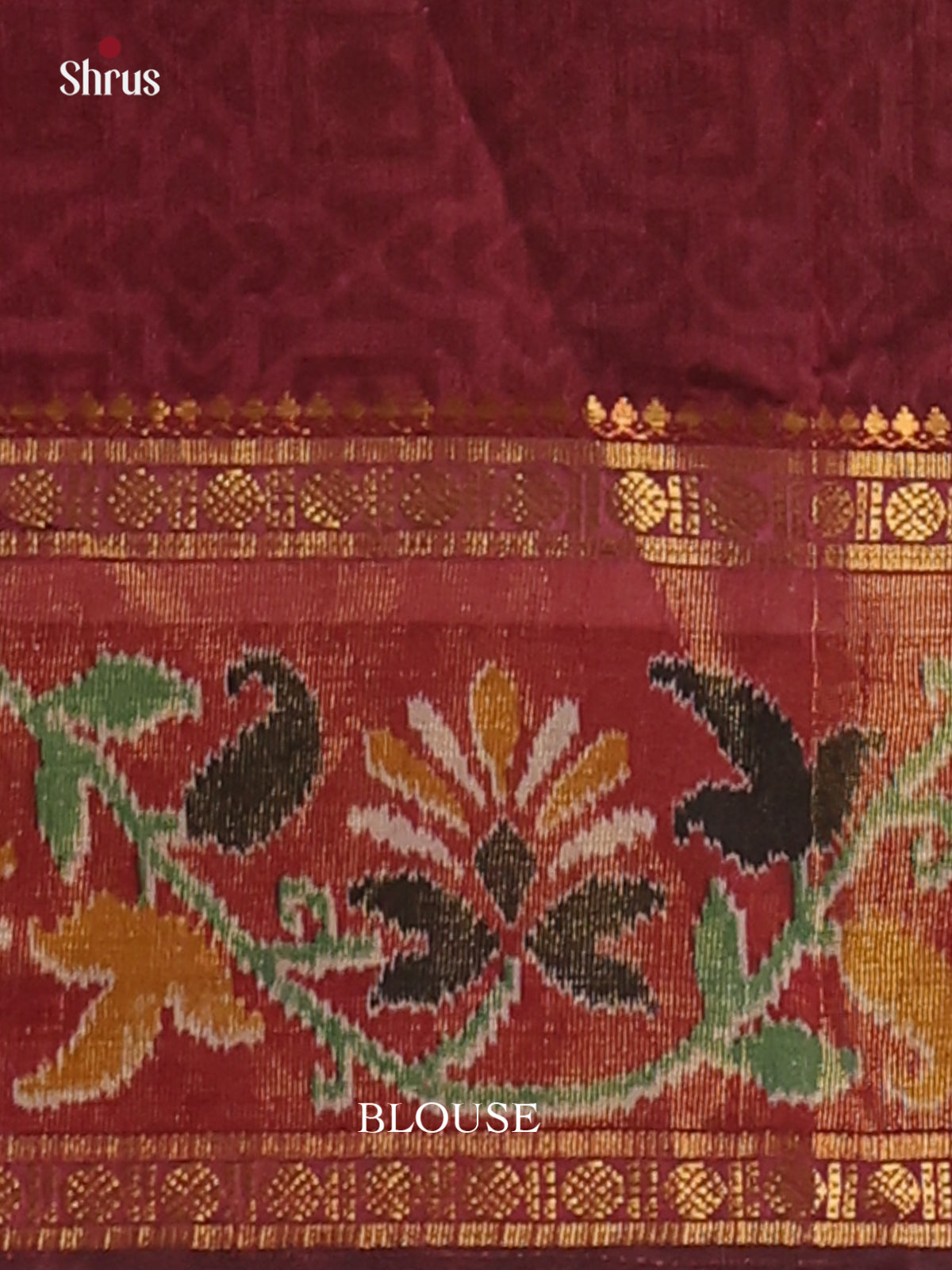 Black & Maroon - Semi Patola Saree - Shop on Shrus.com