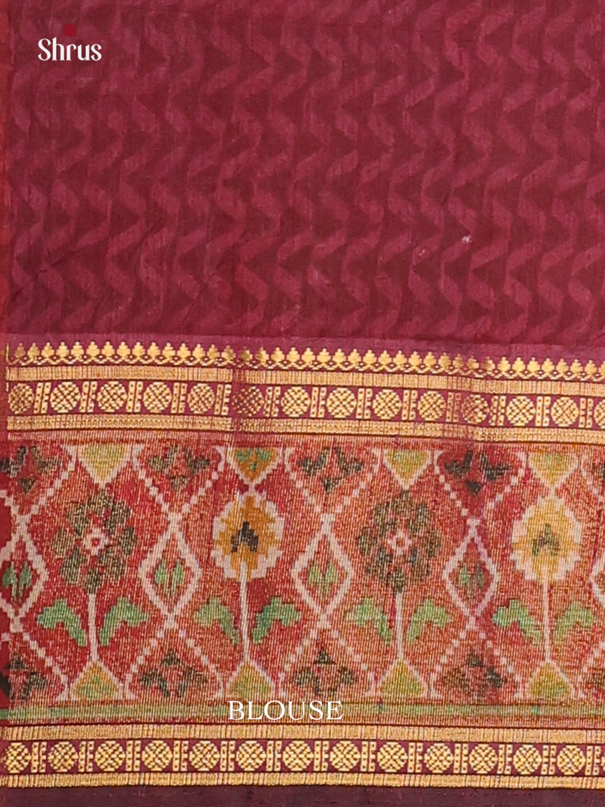 Black & Maroon - Semi Patola Saree - Shop on Shrus.com