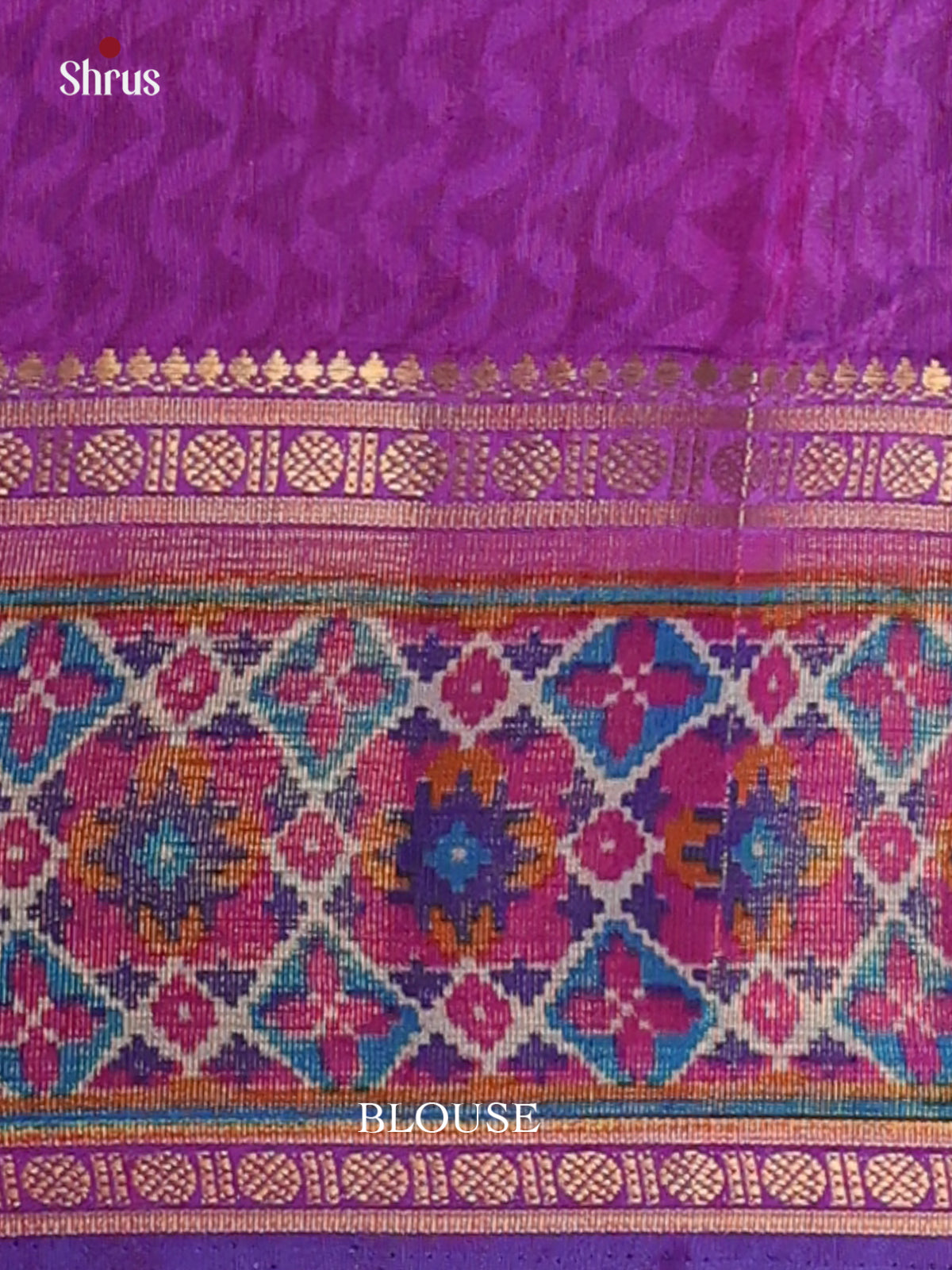 Blue & Purple - Semi Patola Saree - Shop on Shrus.com