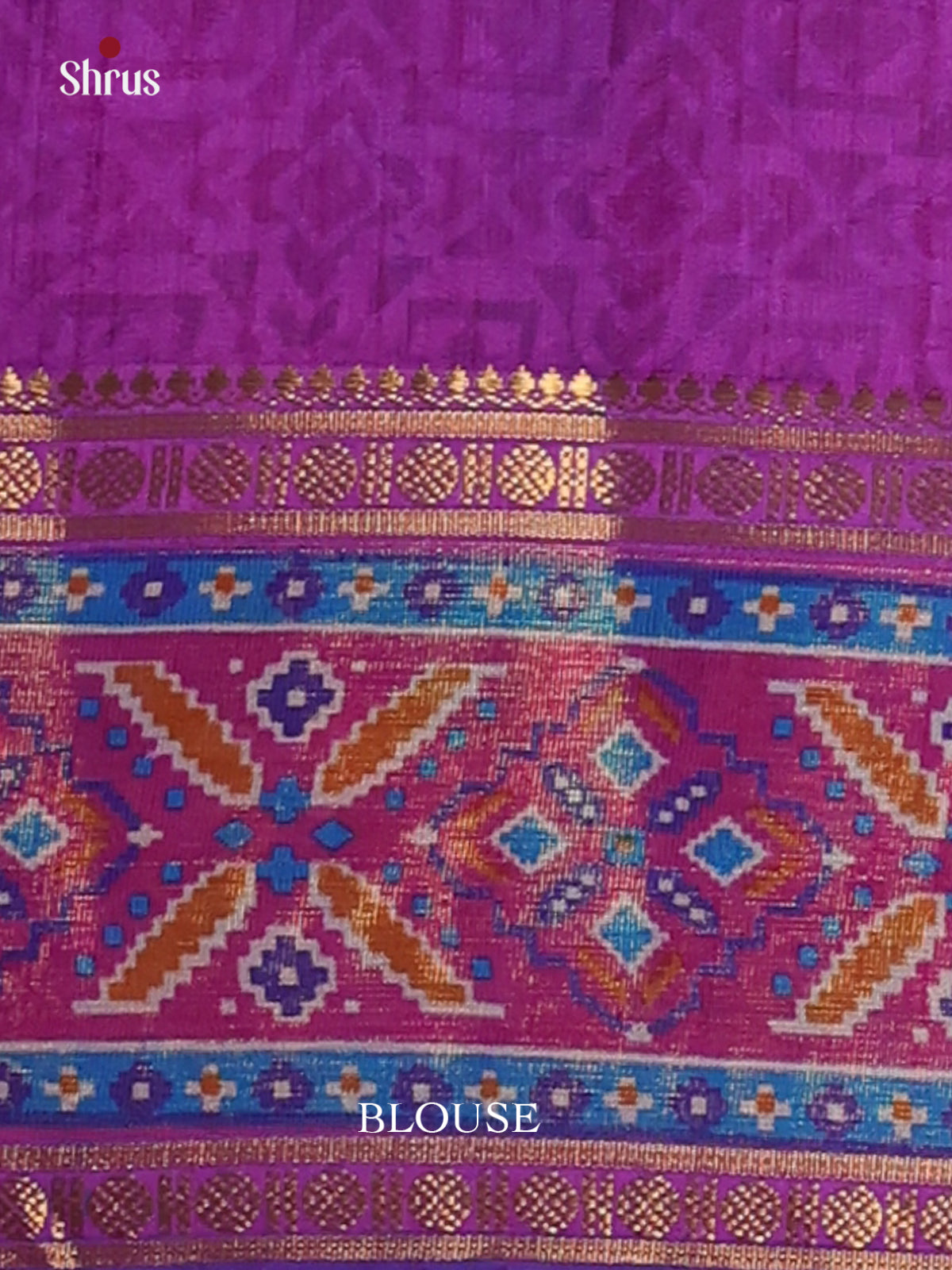 Blue & Purple- Semi Patola Saree - Shop on Shrus.com