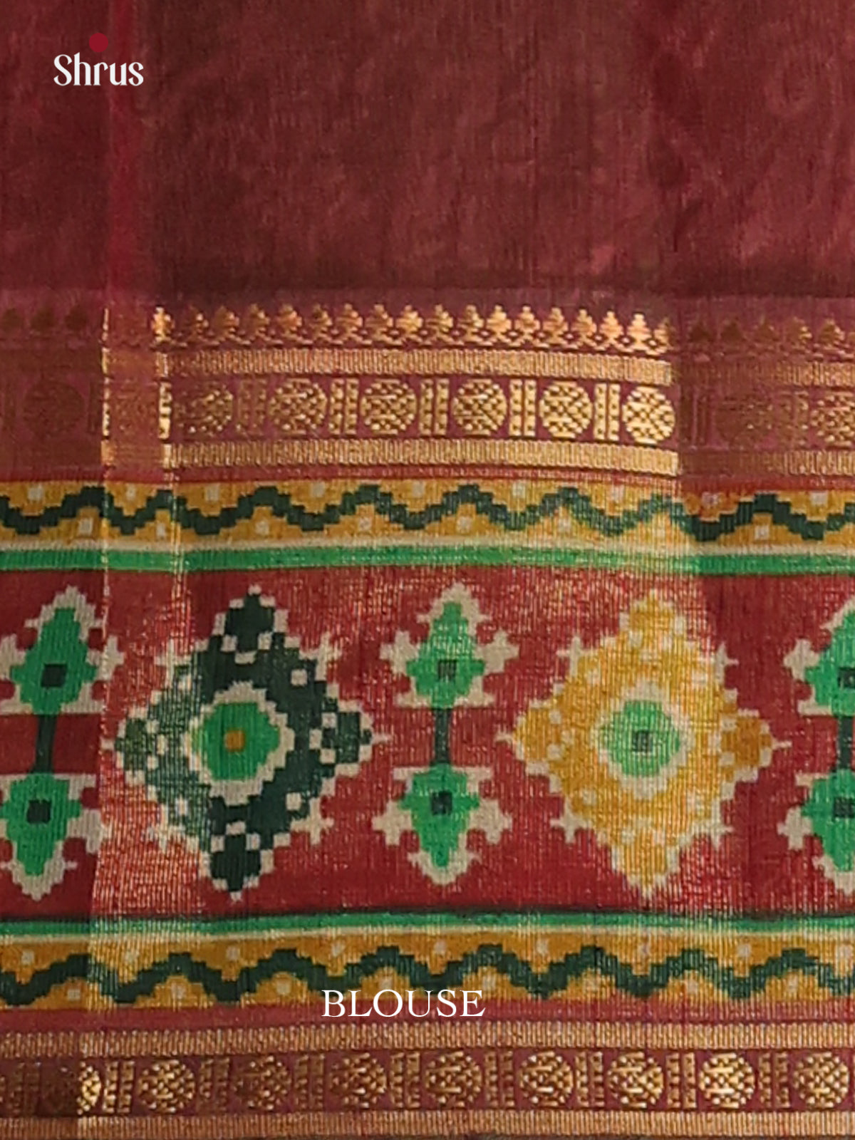 Green & Brown- Semi Patola Saree - Shop on Shrus.com