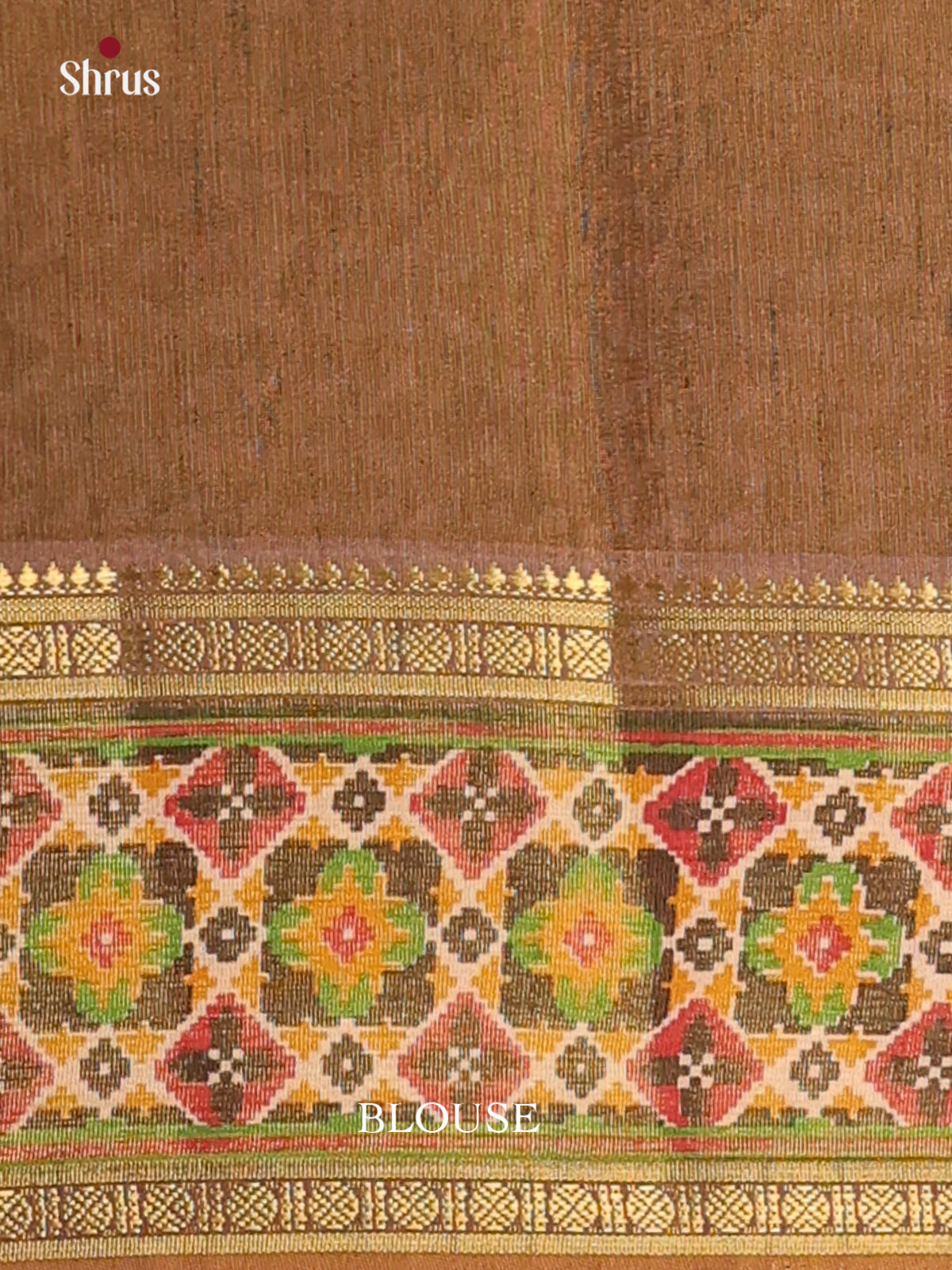 Dark Mustard & army Green - Semi Patola Saree - Shop on Shrus.com