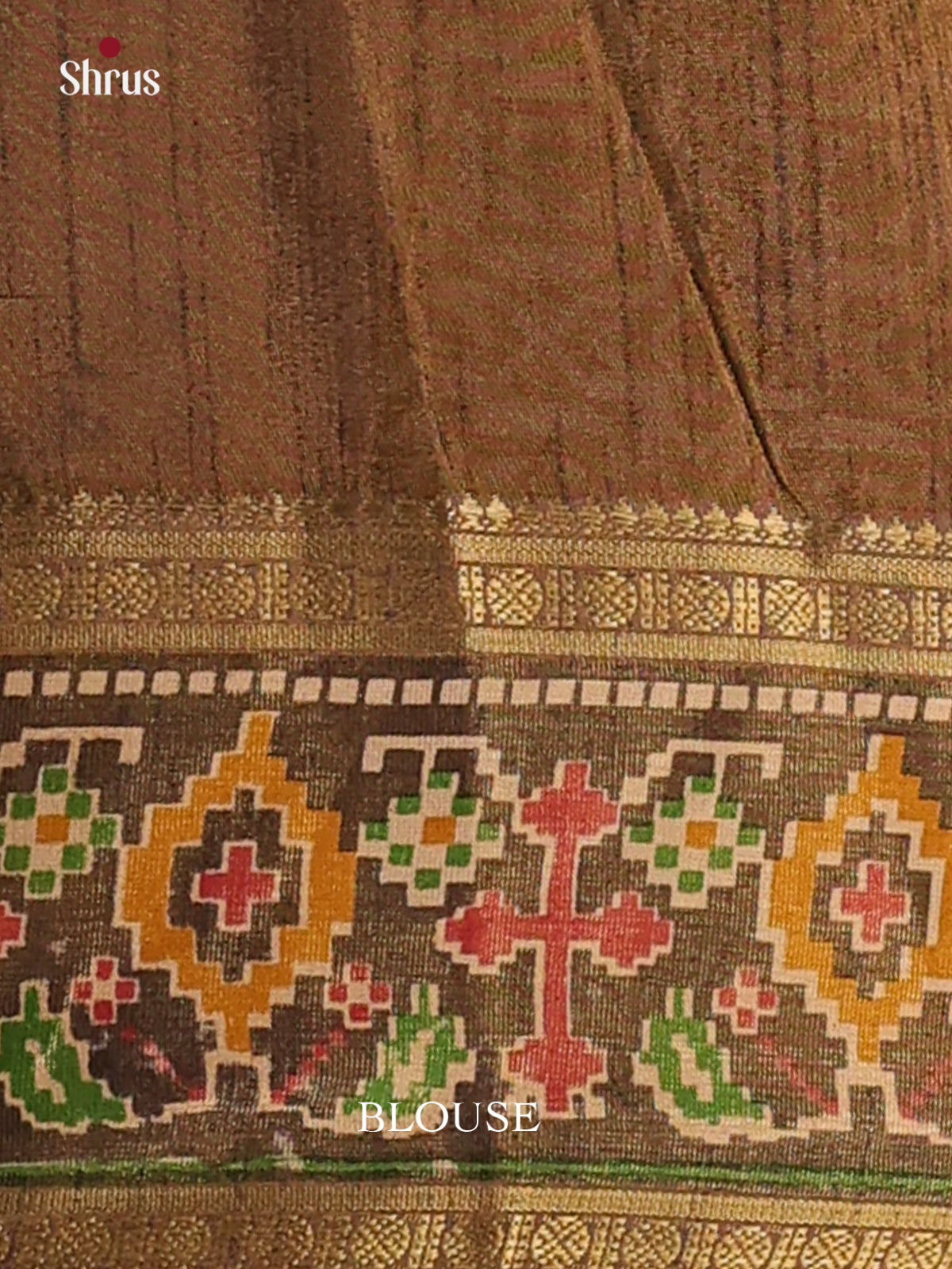Mustard & Army Green - Semi Patola Saree - Shop on Shrus.com