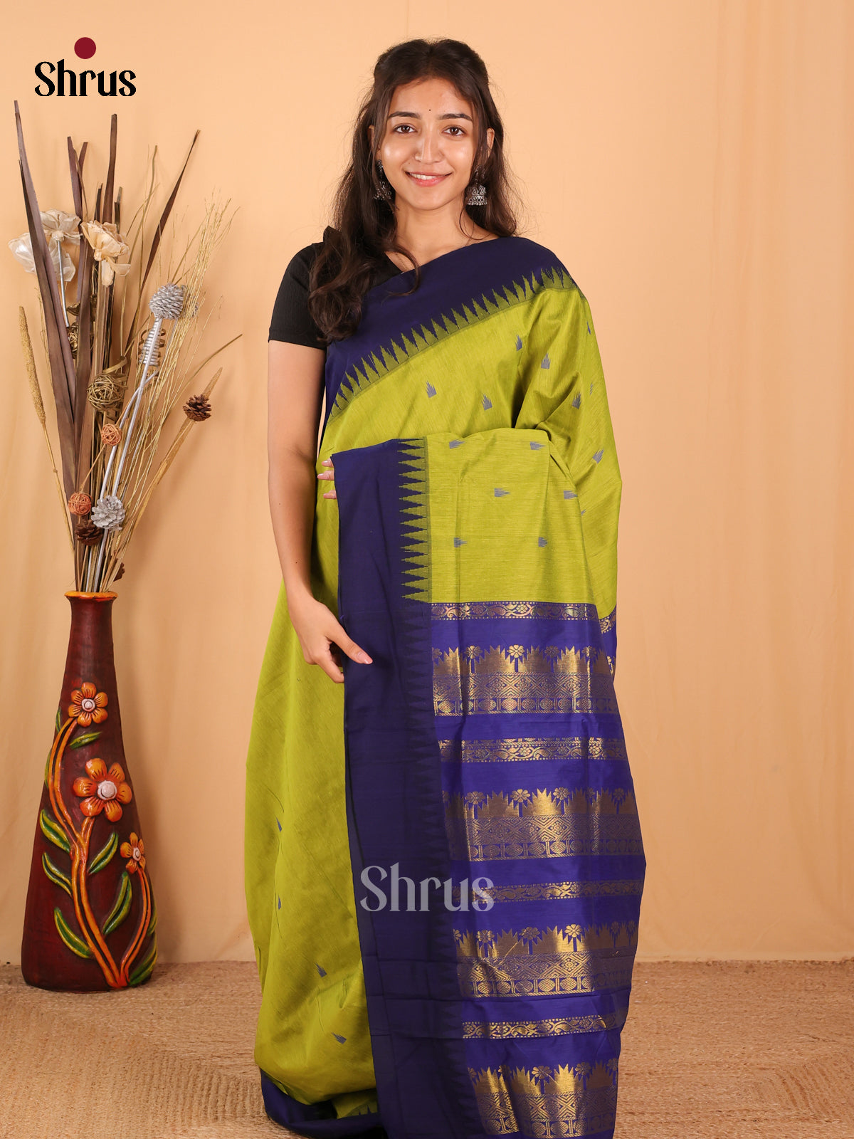 Green & Blue - Kalyani Cotton Saree - Shop on Shrus.com