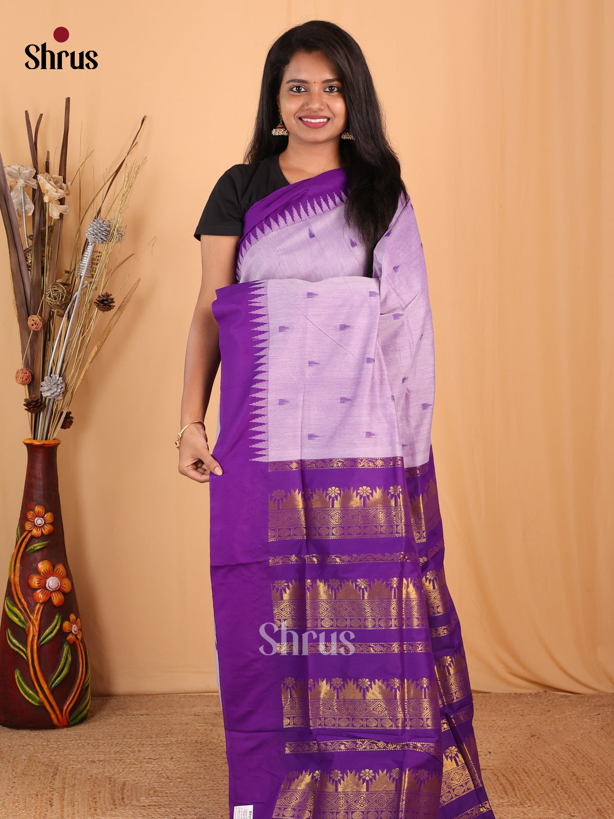 Lavender & Violet - Kalyani Cotton Saree - Shop on Shrus.com