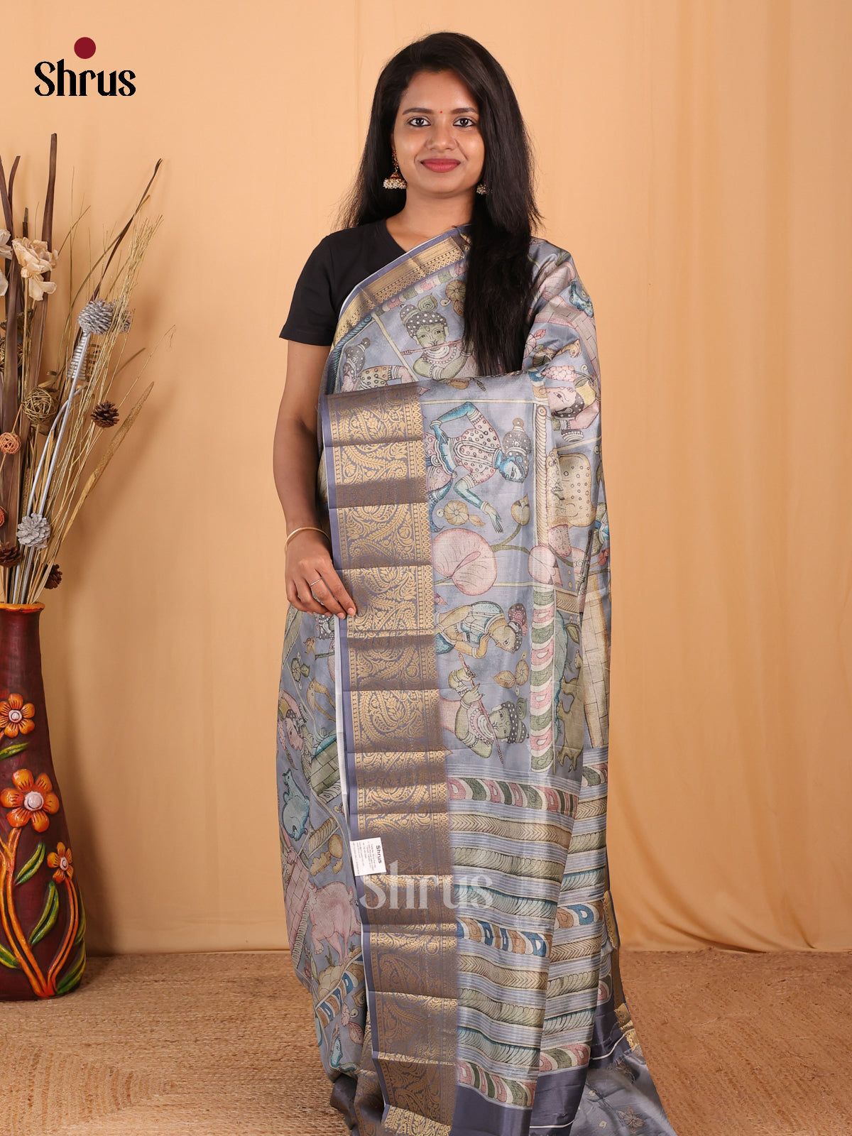 DBS24133 - Chennur-Print Saree - Shop on Shrus.com