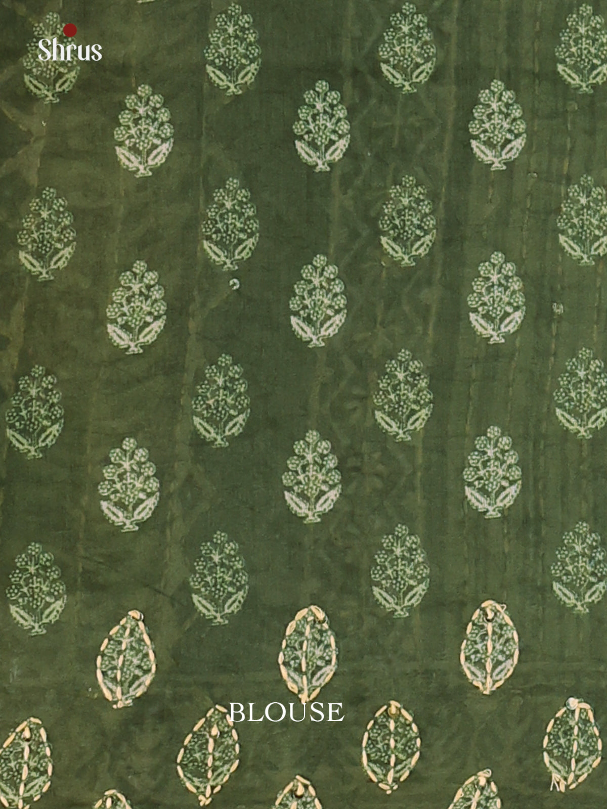 Green- Semi Kantha Saree - Shop on Shrus.com
