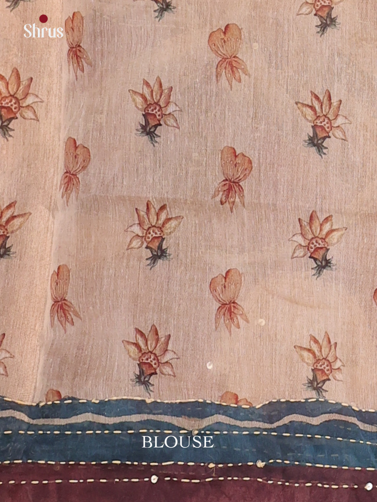 Lite Brown & Brown - Semi Kantha Saree - Shop on Shrus.com