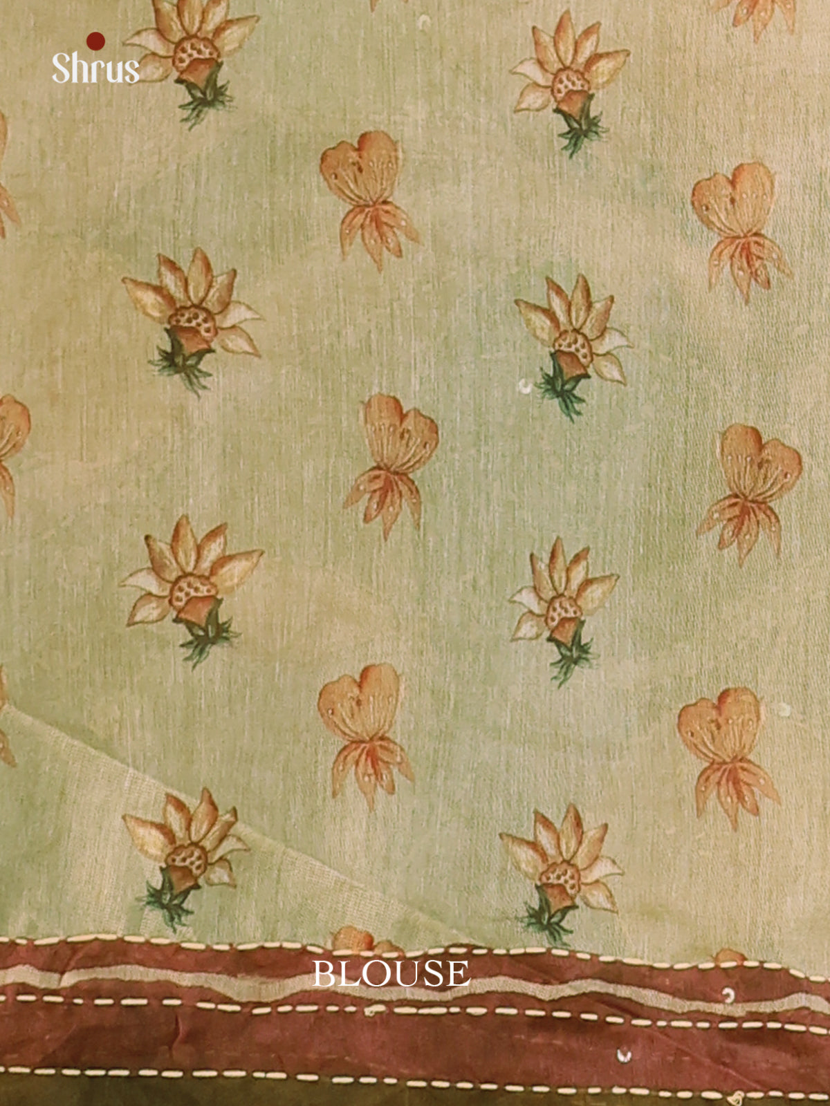 Green - Semi Kantha Saree - Shop on Shrus.com