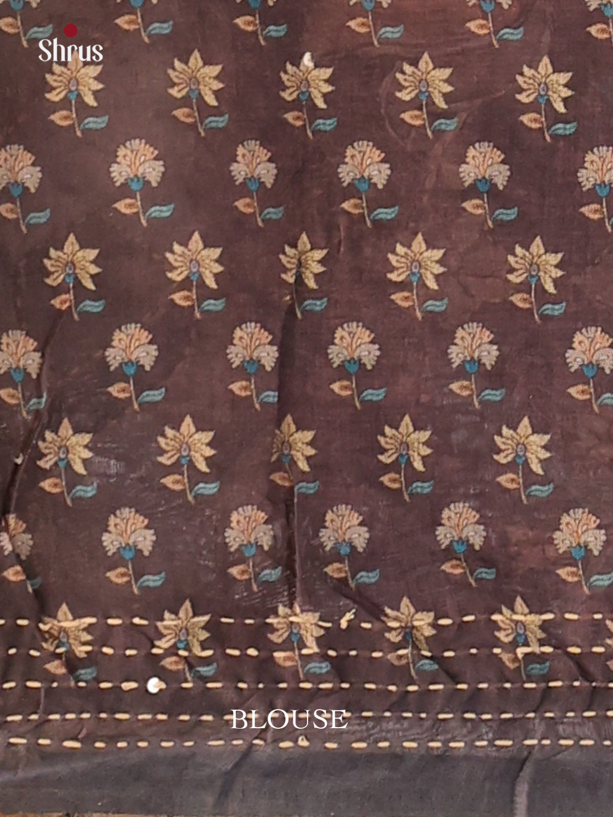 Grey & Brown - Semi Kantha Saree - Shop on Shrus.com