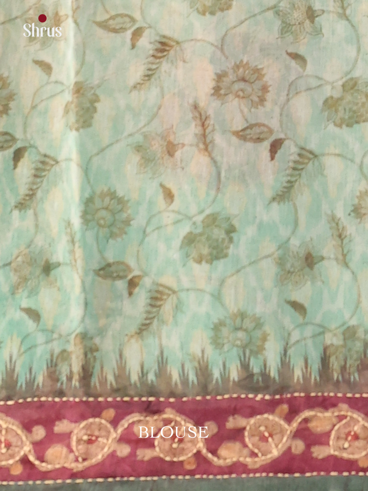 Green & Brown - Semi Kantha Saree - Shop on Shrus.com