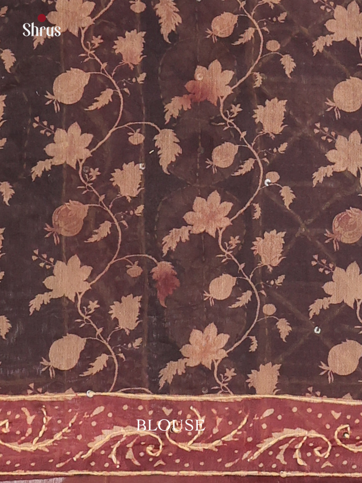 Grey & Brown - Semi Kantha Saree - Shop on Shrus.com