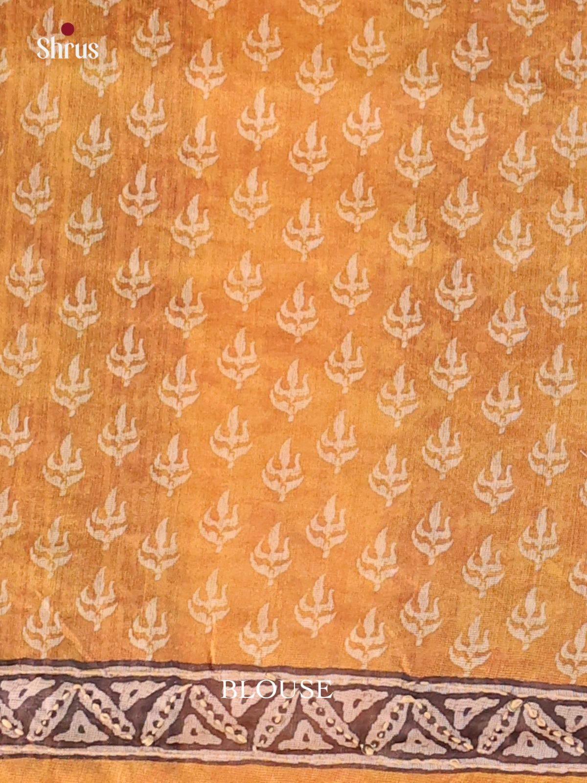 Green & Mustard - Semi Kantha Saree - Shop on Shrus.com