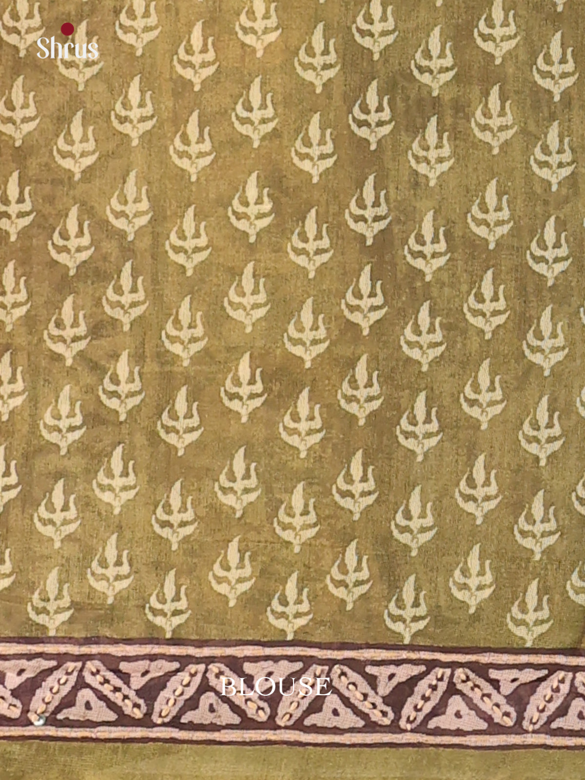 Brown & Green - Semi Kantha Saree - Shop on Shrus.com