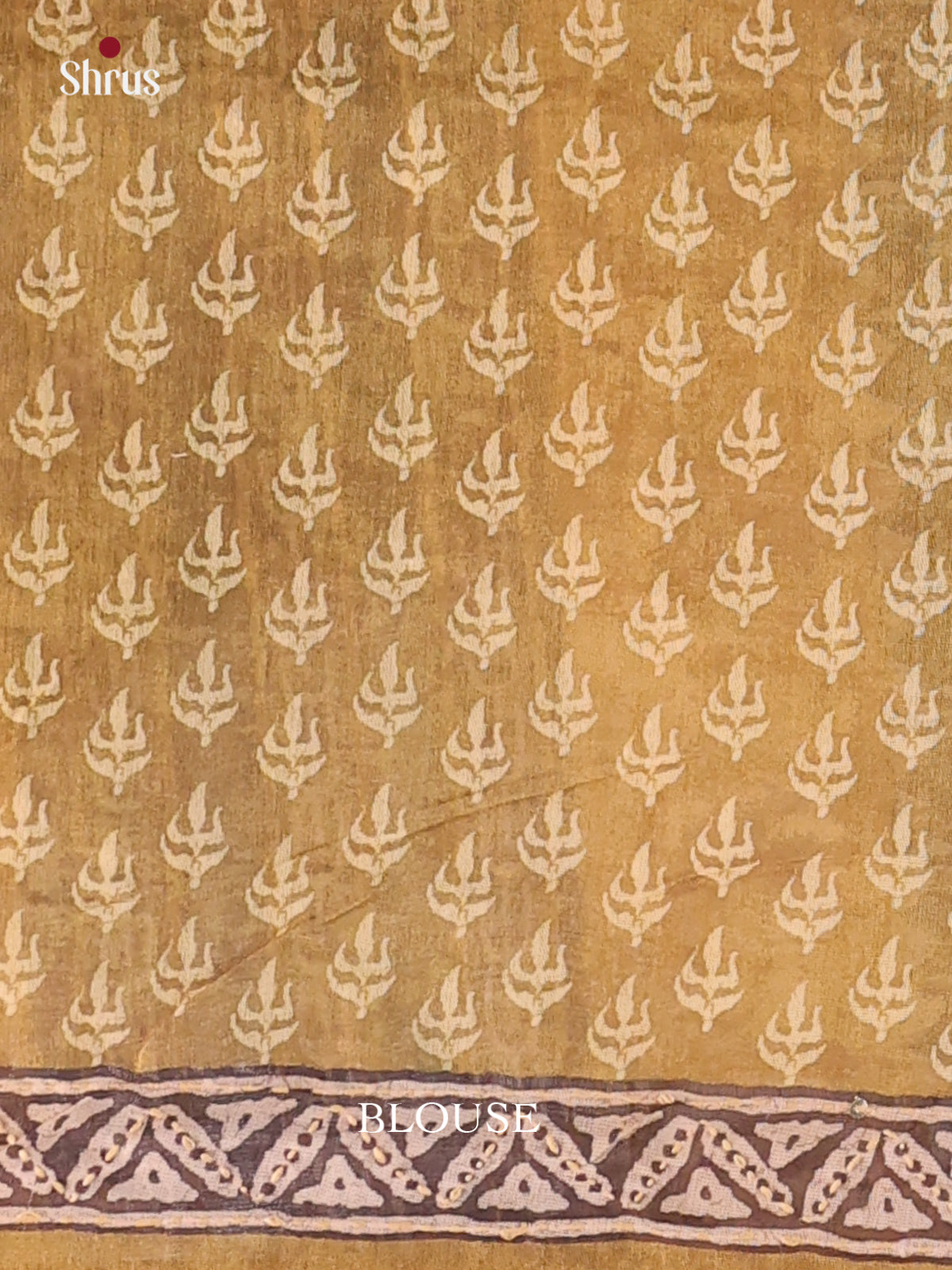 Blue & Mustard - Semi Kantha Saree - Shop on Shrus.com