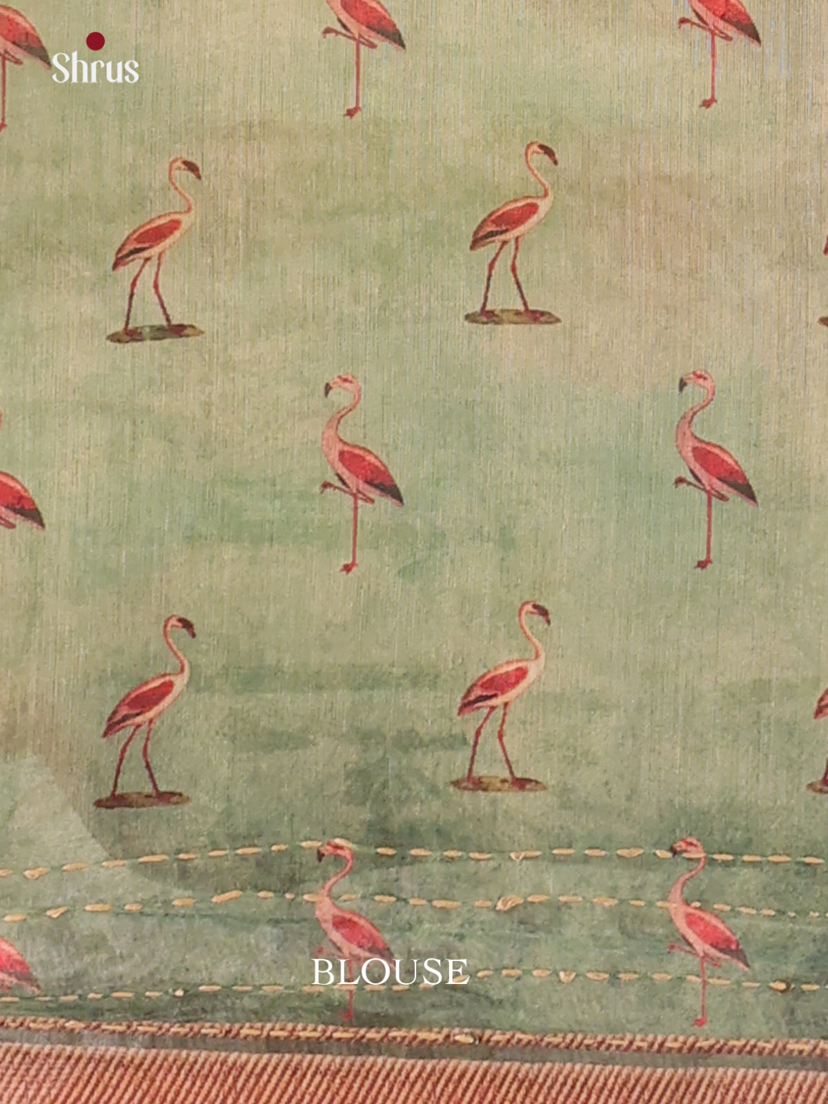 Green & Maroon - Semi Kantha Saree - Shop on Shrus.com