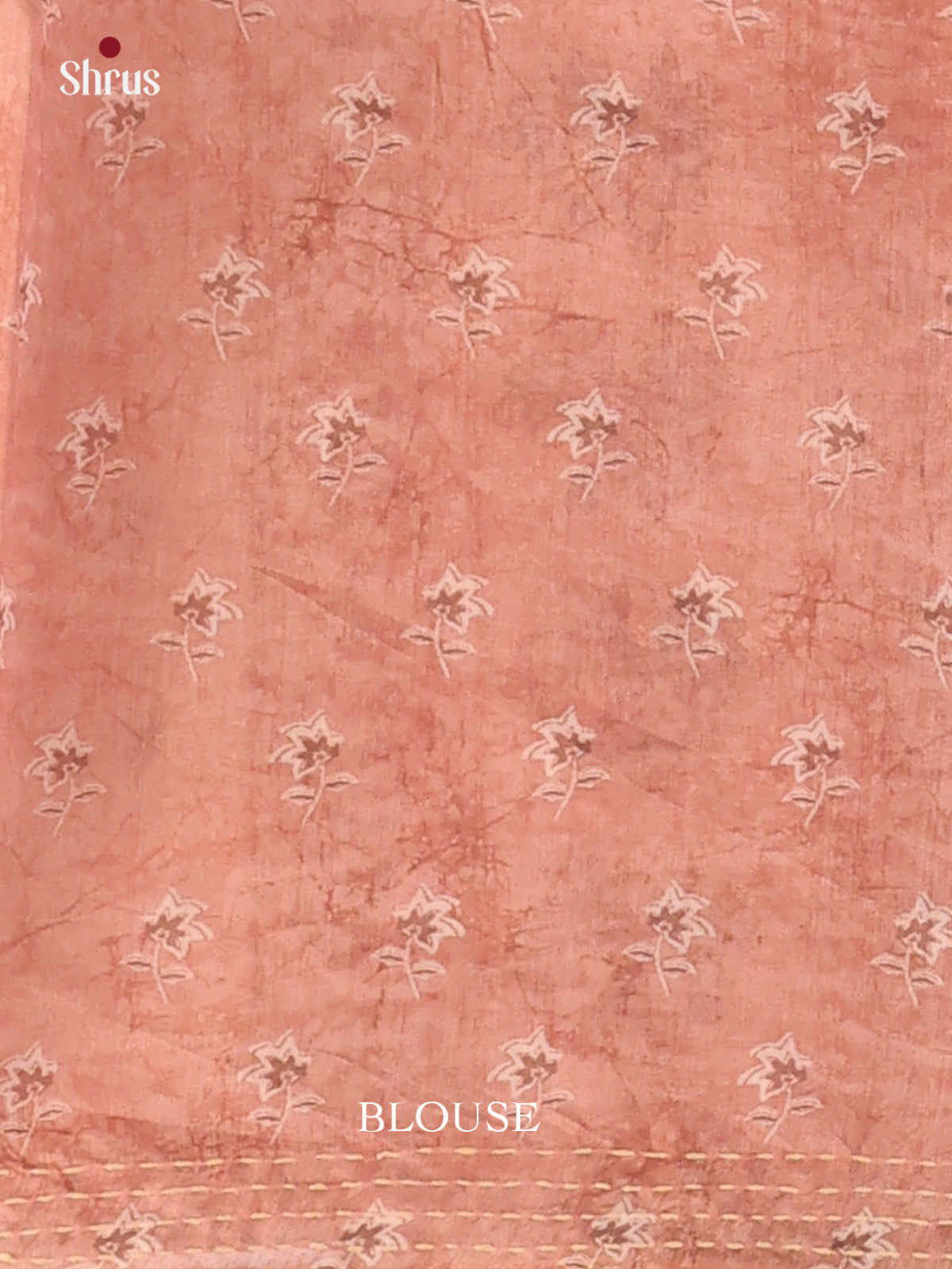 Peach - Semi Kantha Saree - Shop on Shrus.com