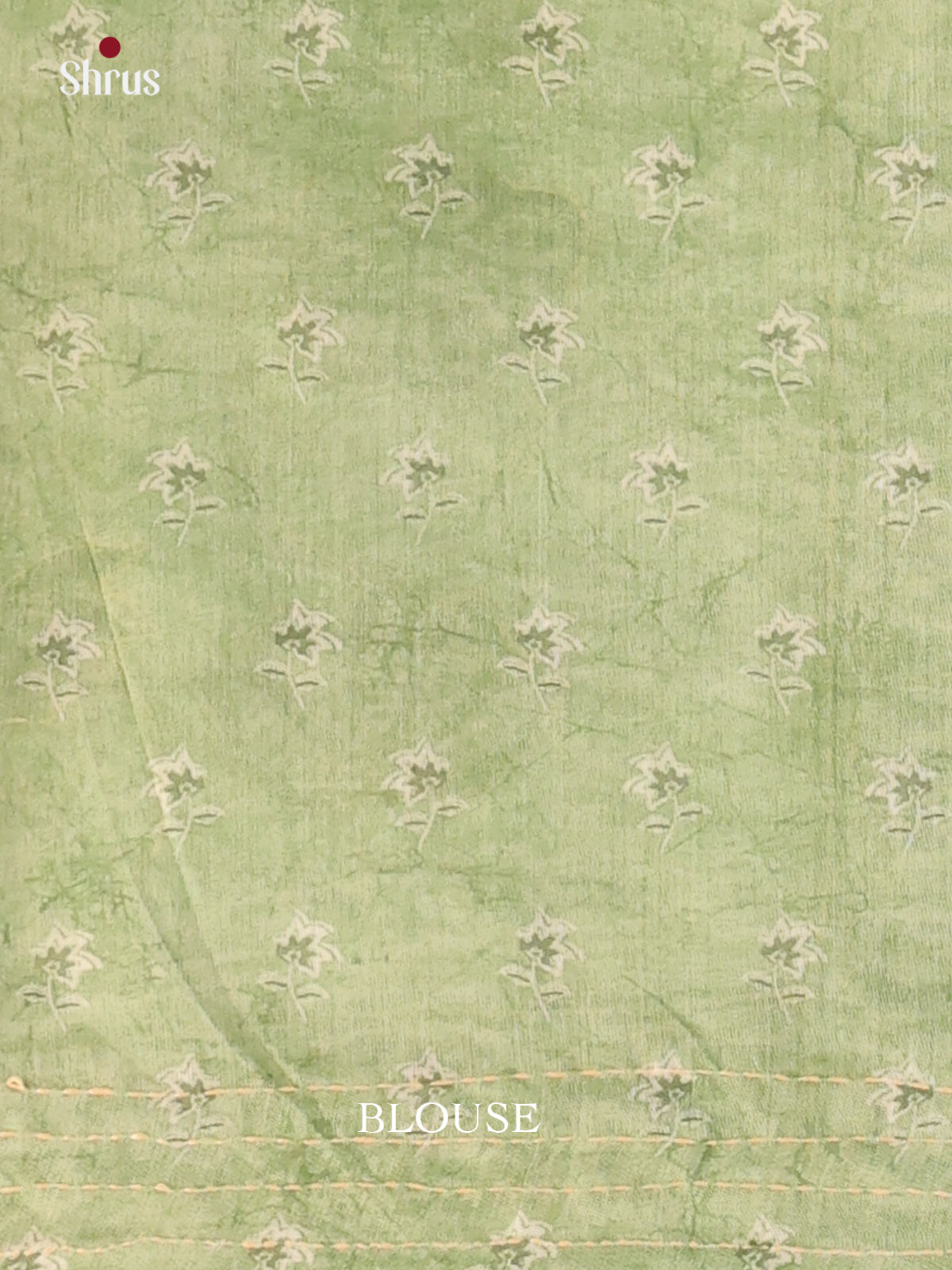 Pastel Green - Semi Kantha Saree - Shop on Shrus.com