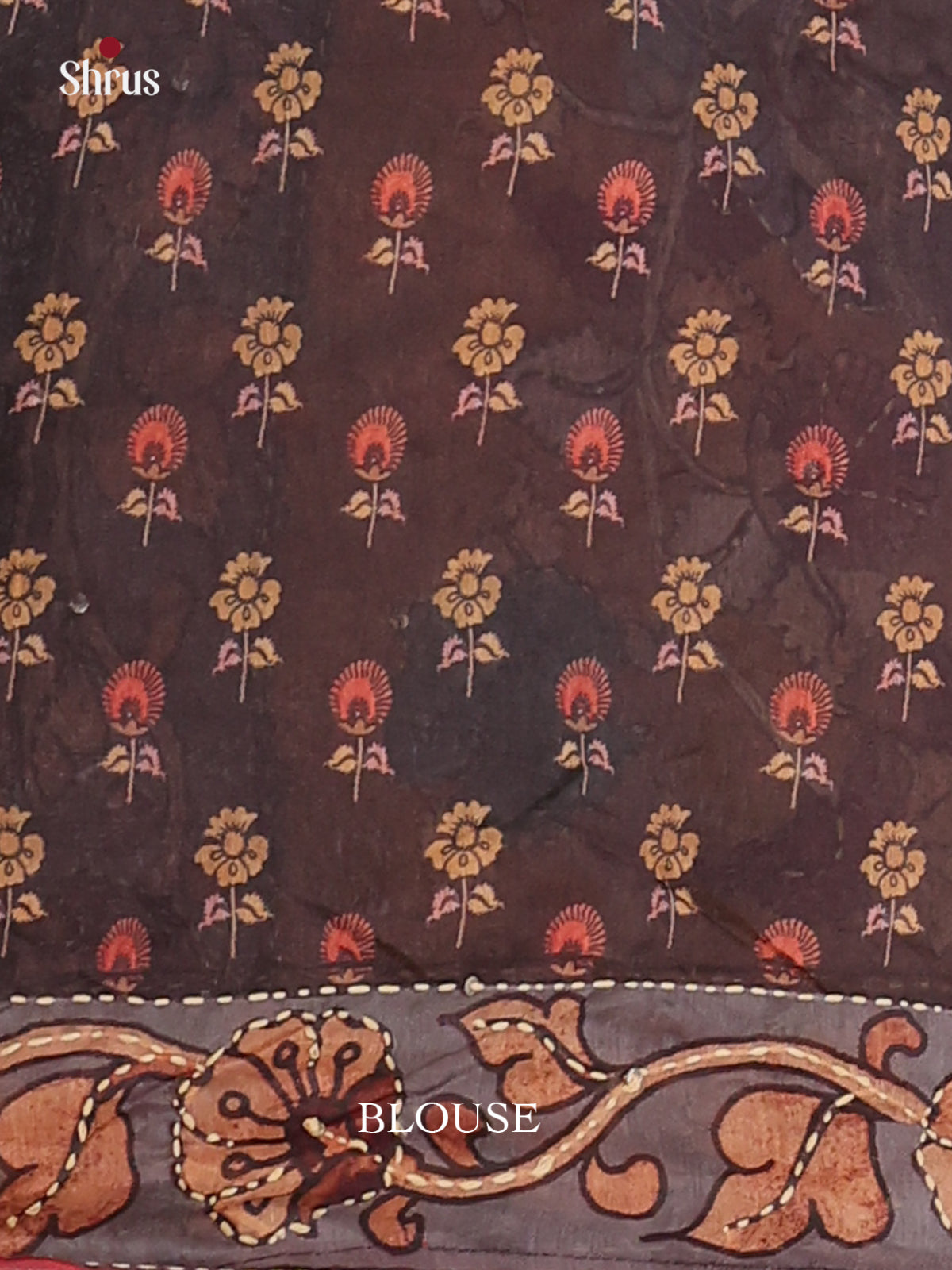 Black & Brown - Semi Kantha Saree - Shop on Shrus.com
