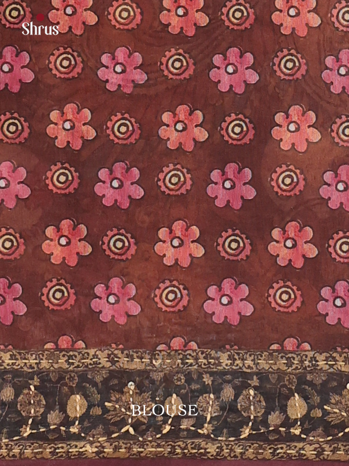 Brown - Semi Kantha Saree - Shop on Shrus.com