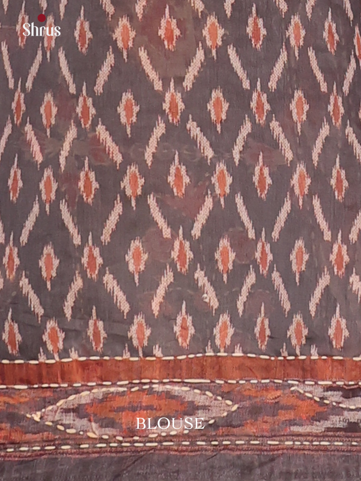 Grey & Brown - Semi Kantha Saree - Shop on Shrus.com