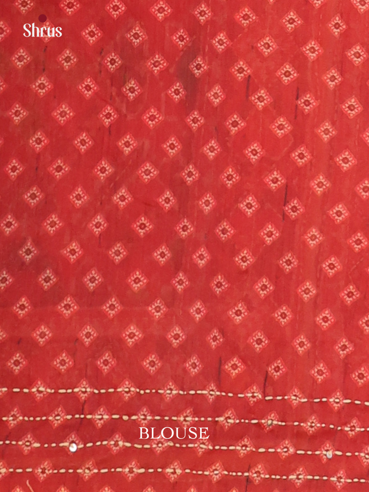 Red- Semi Kantha Saree - Shop on Shrus.com